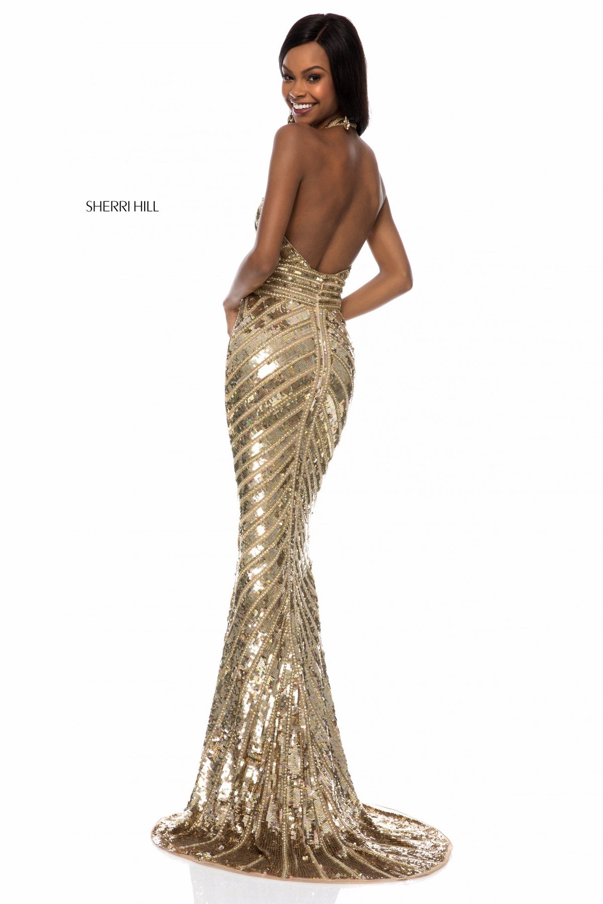 Sherri Hill 52073 fitted beaded gown