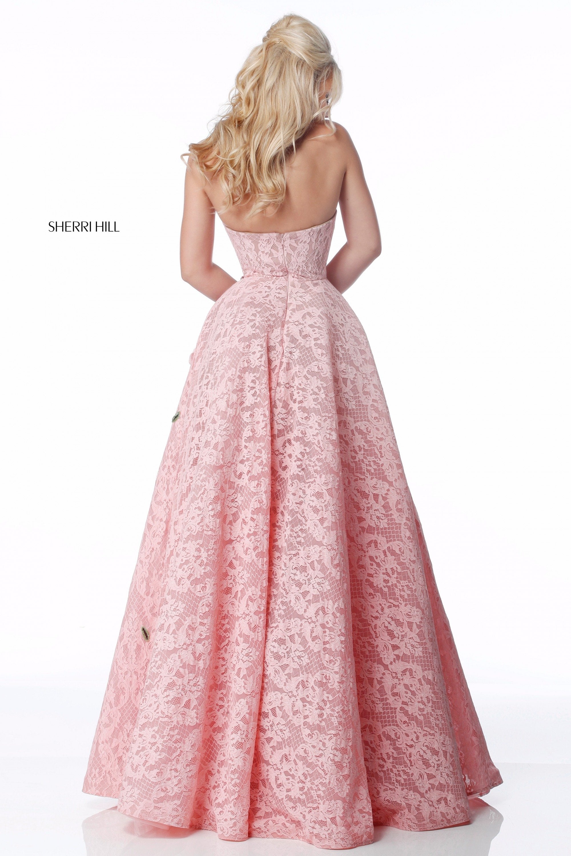 Sherri Hill 51929 | Strapless Lace Ball Gown