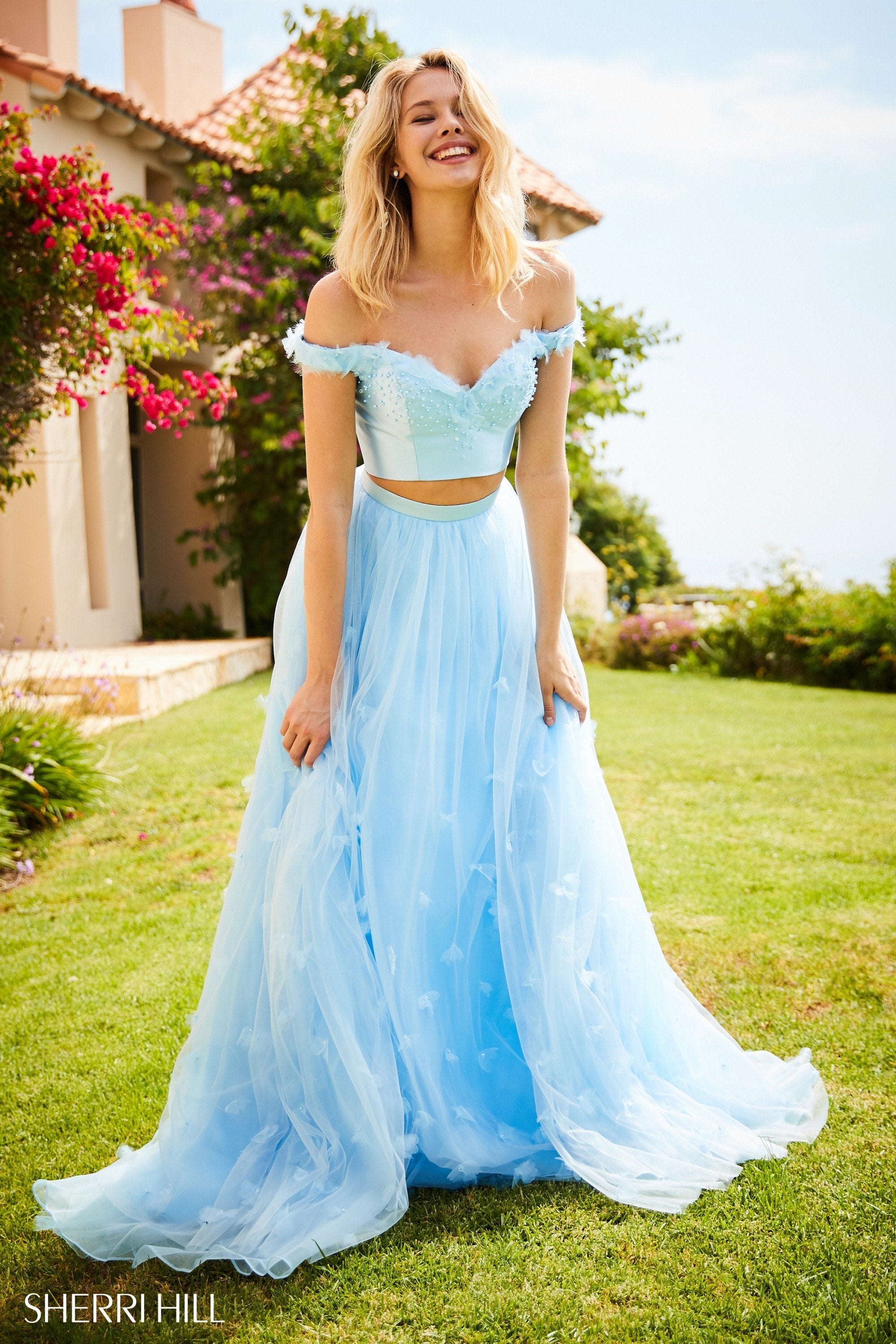Sherri Hill 52046 | A-Line Two Piece Tulle Skirt
