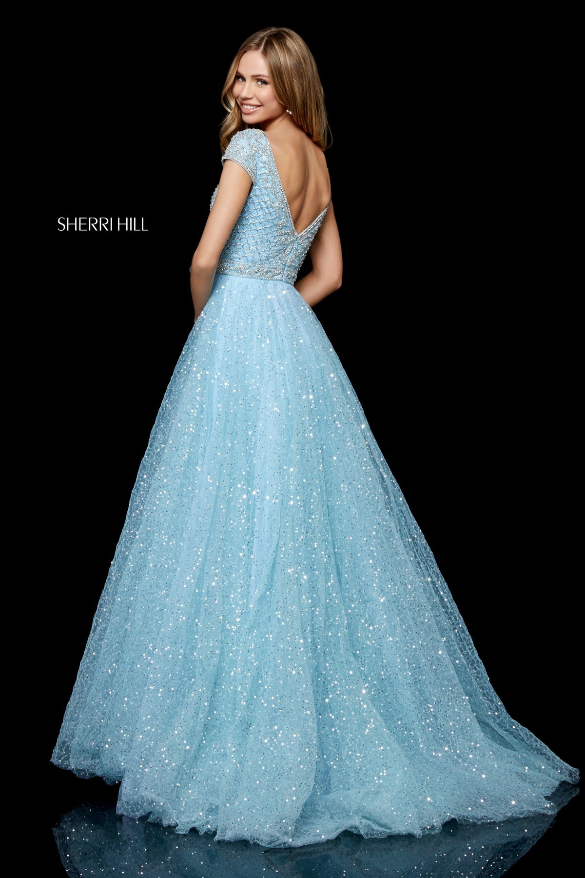 Sherri Hill 52276 sequin tulle ball gown