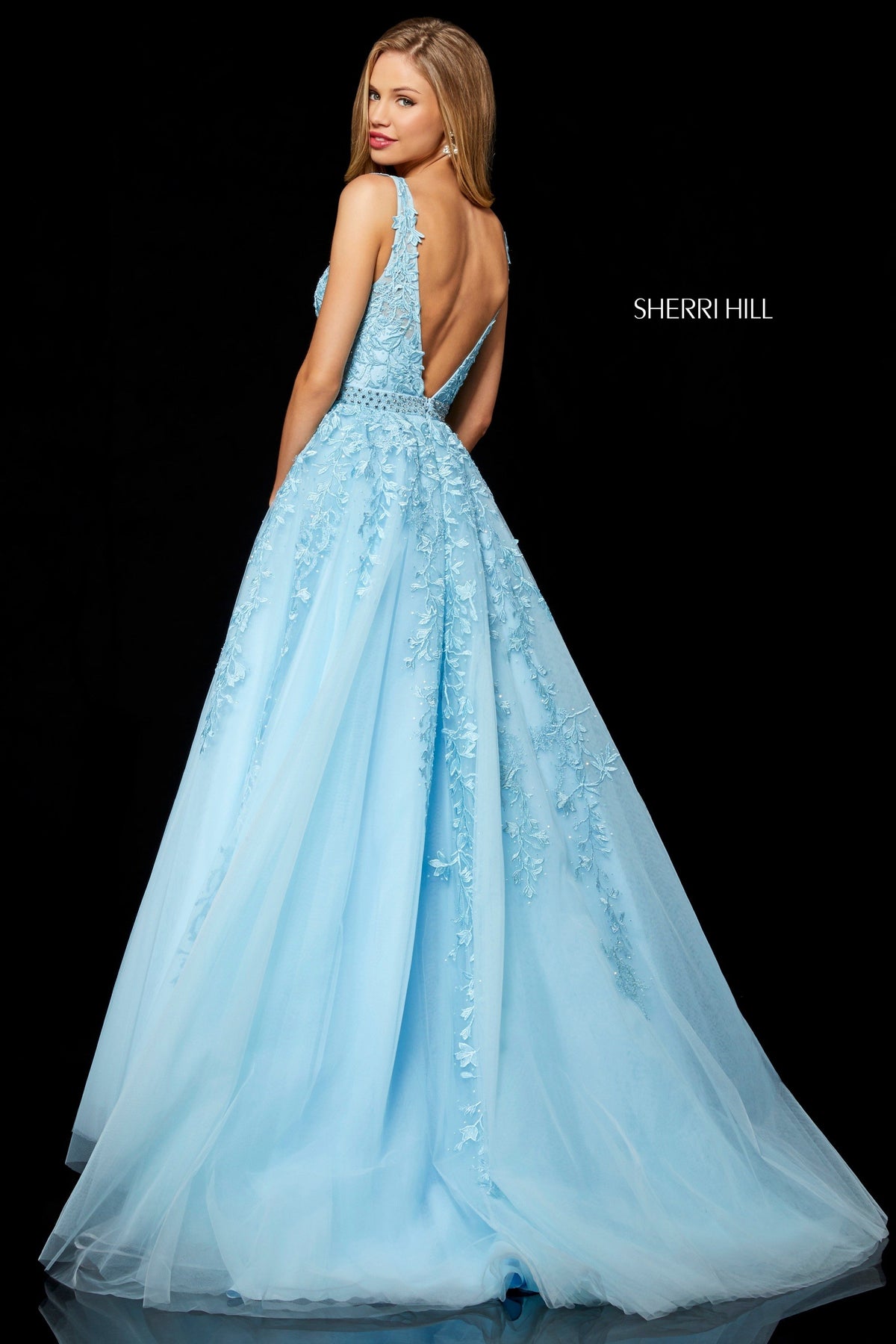 Sherri Hill 11335 lace bodice tulle ball gown