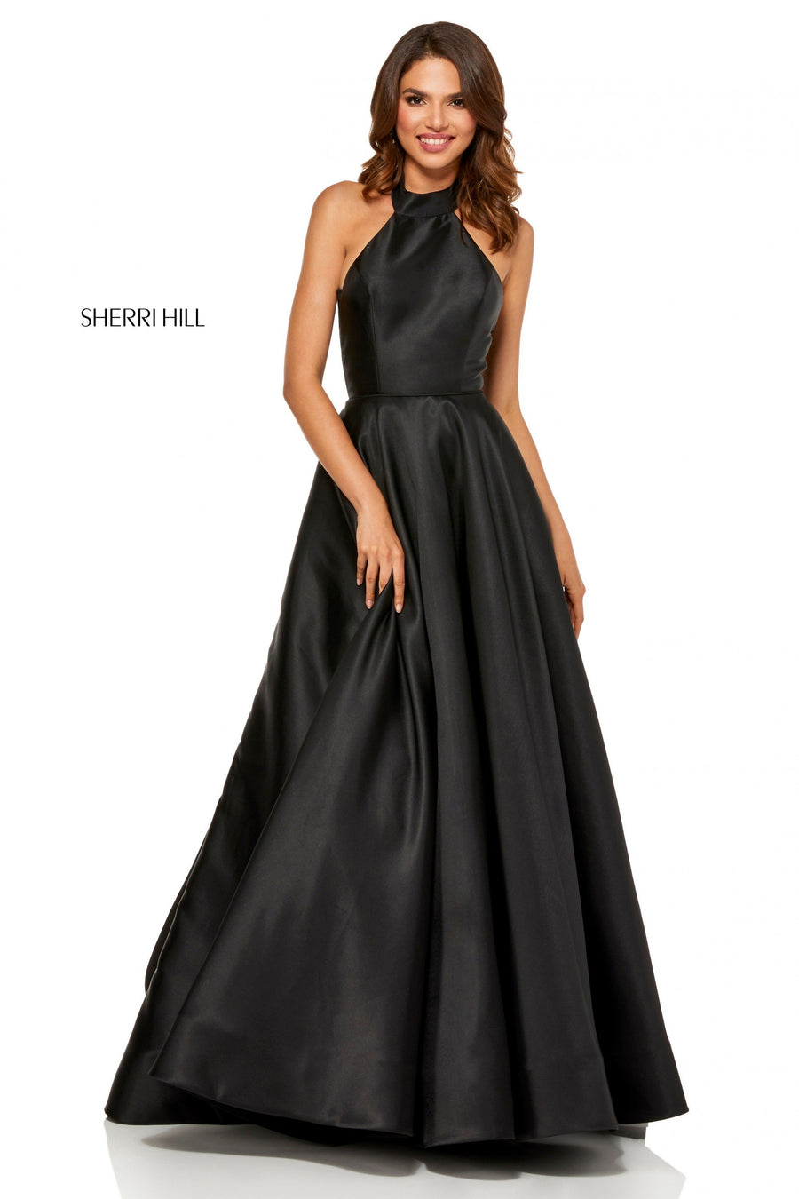 Sherri Hill style 52440 in black, Mikado Ball Gown