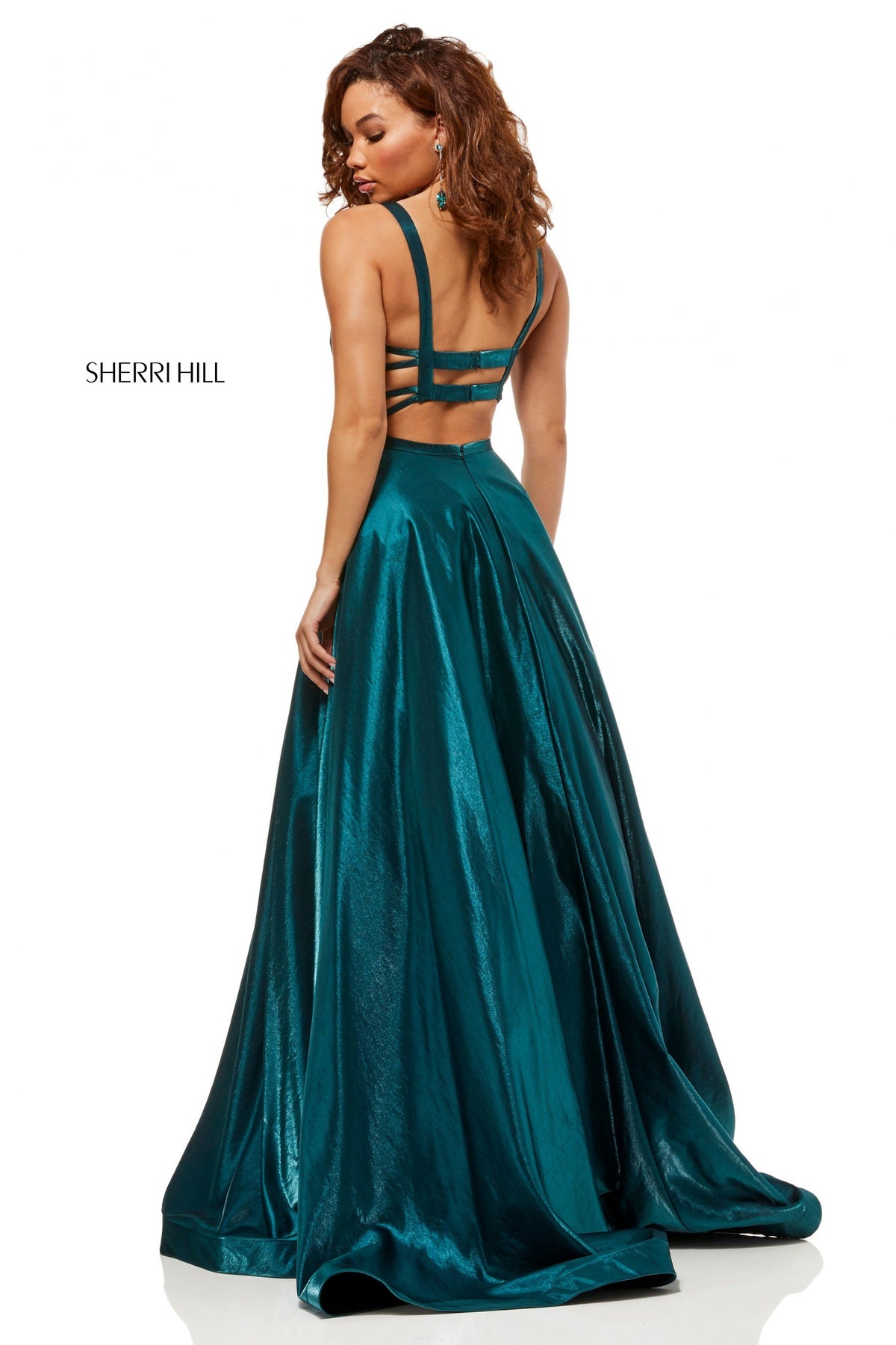 Sherri Hill 52457 cross dyed shimmer A-line gown
