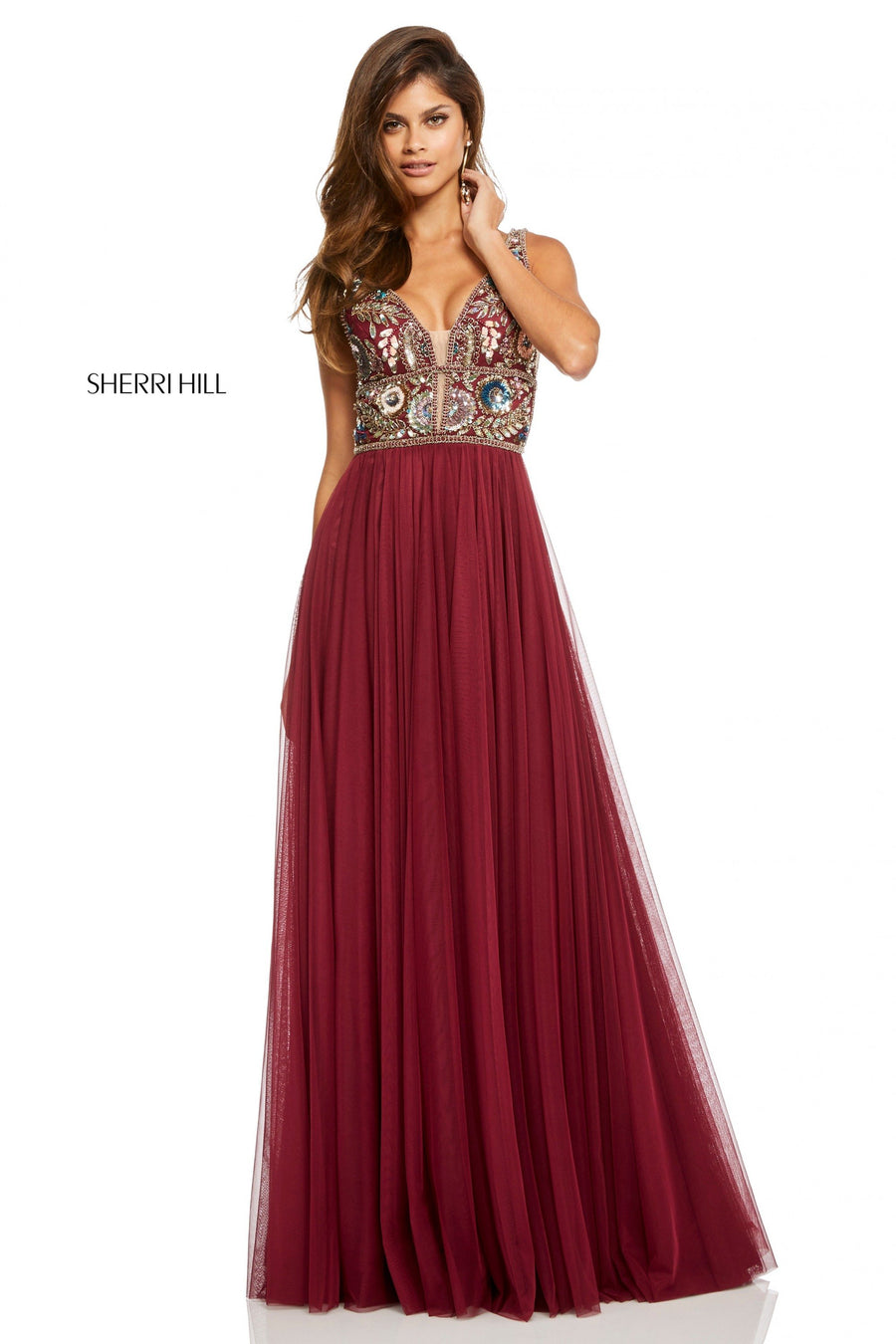 Sherri Hill style 52473 in light pink, Gathered Chiffon Skirt
