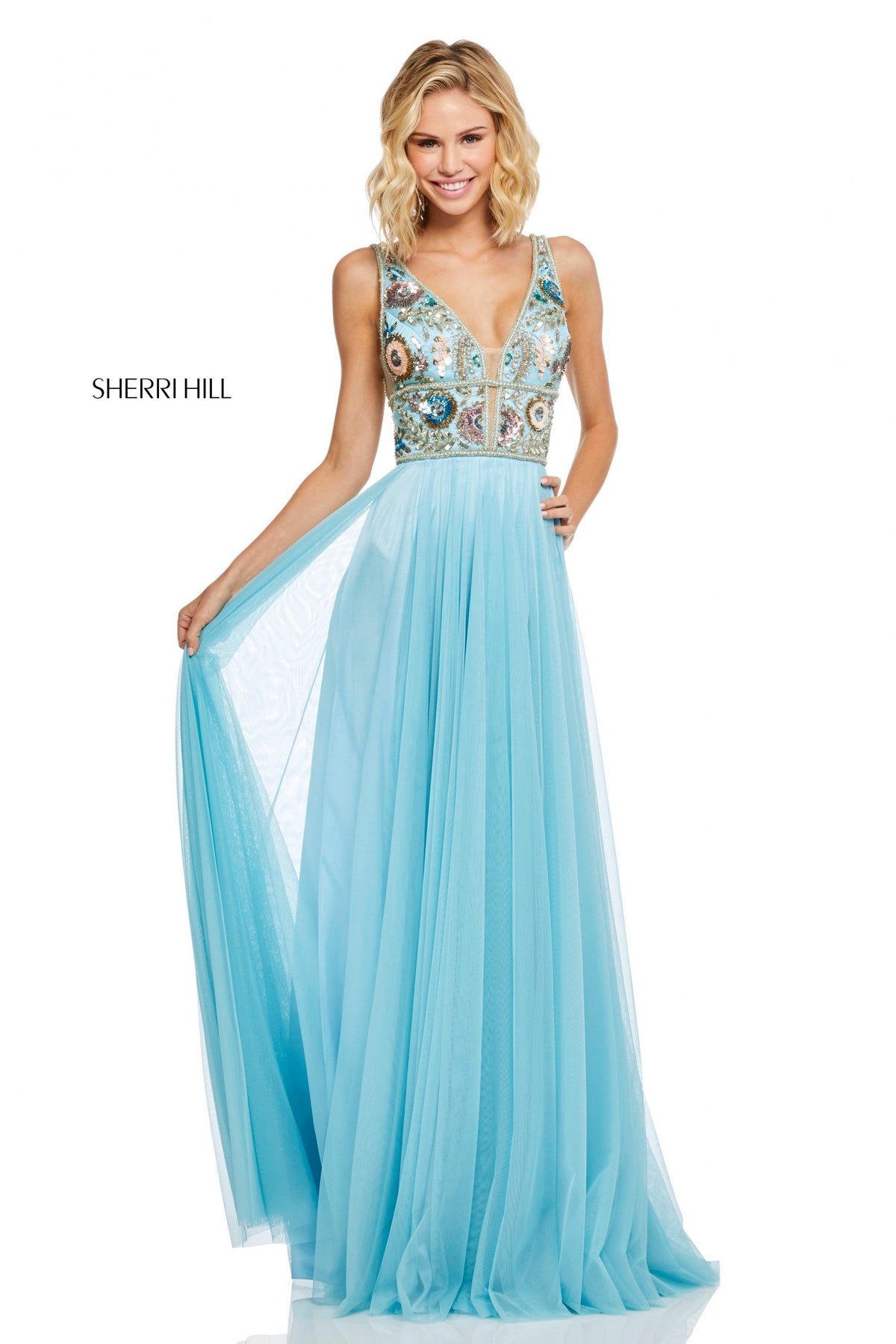 Sherri Hill 52473 gathered chiffon skirt