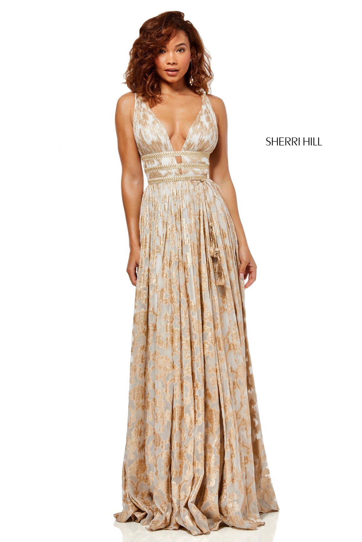 Sherri Hill 52474 metallic cross dyed gown
