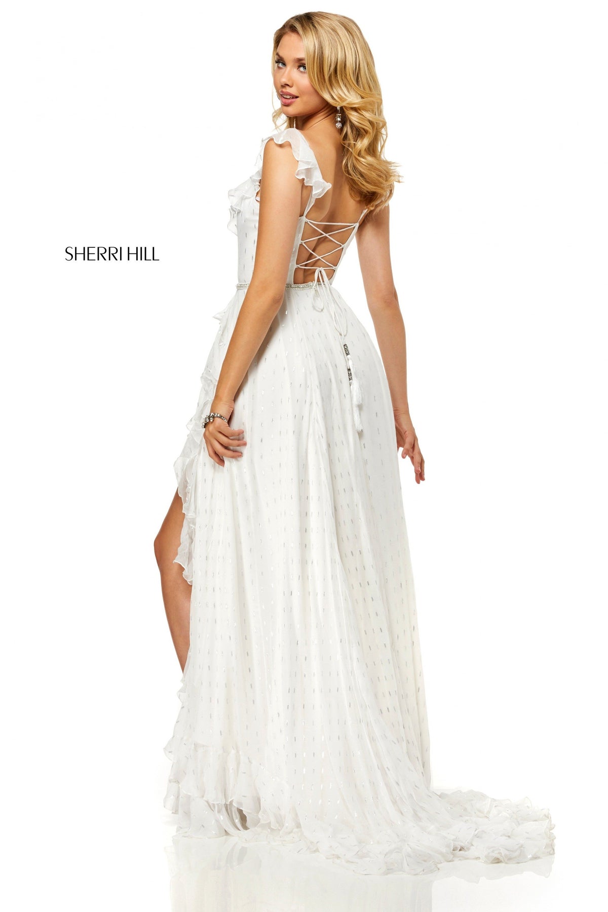 Sherri Hill 52643 chiffon metallic print dress