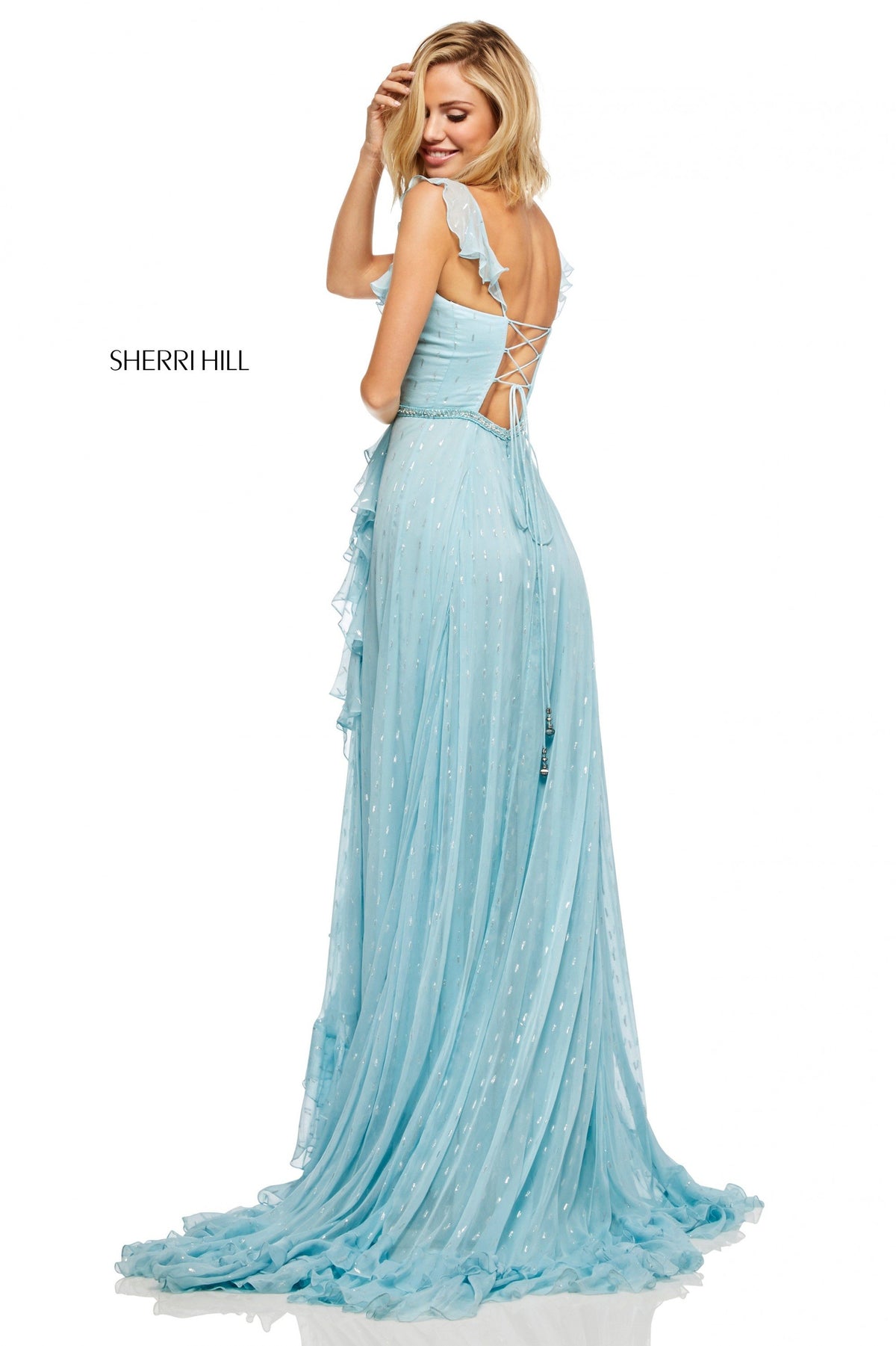 Sherri Hill 52643 chiffon metallic print dress