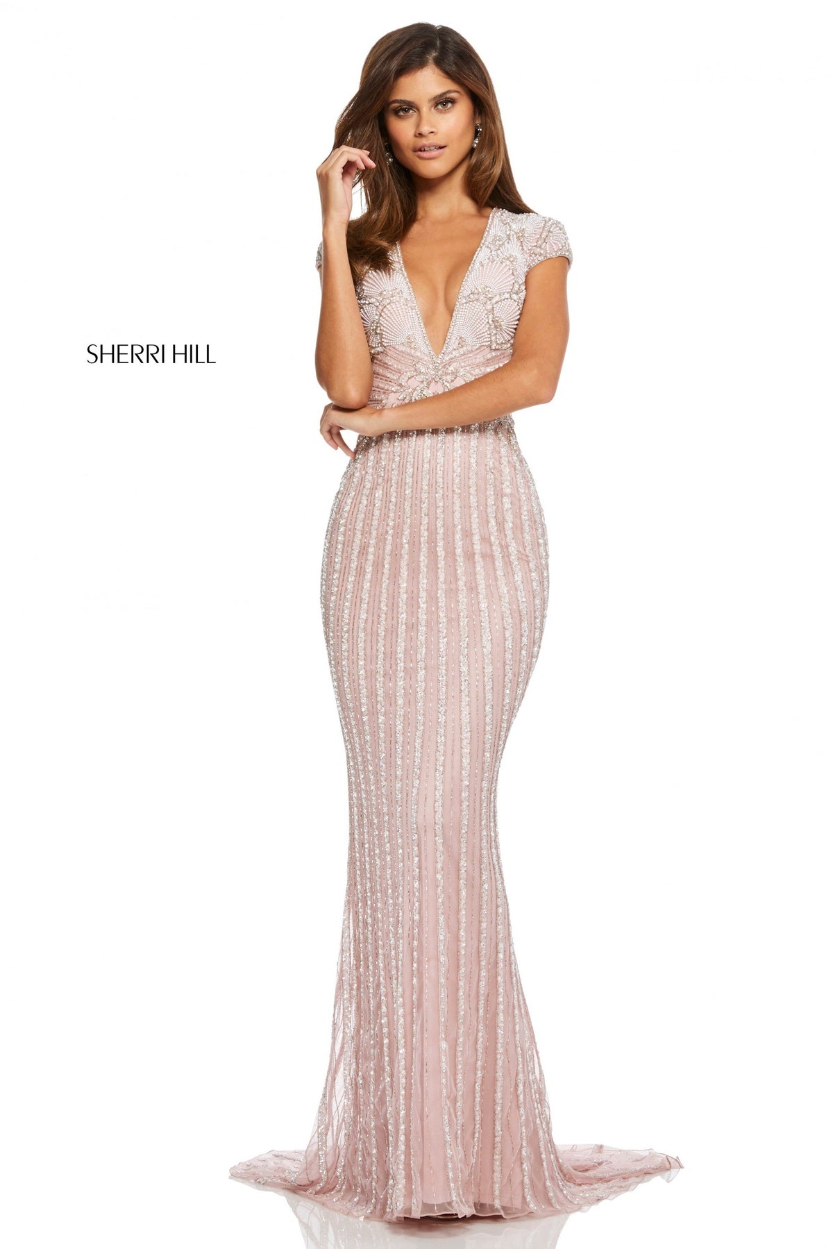 Sherri Hill 52685 sequin and beaded column dress