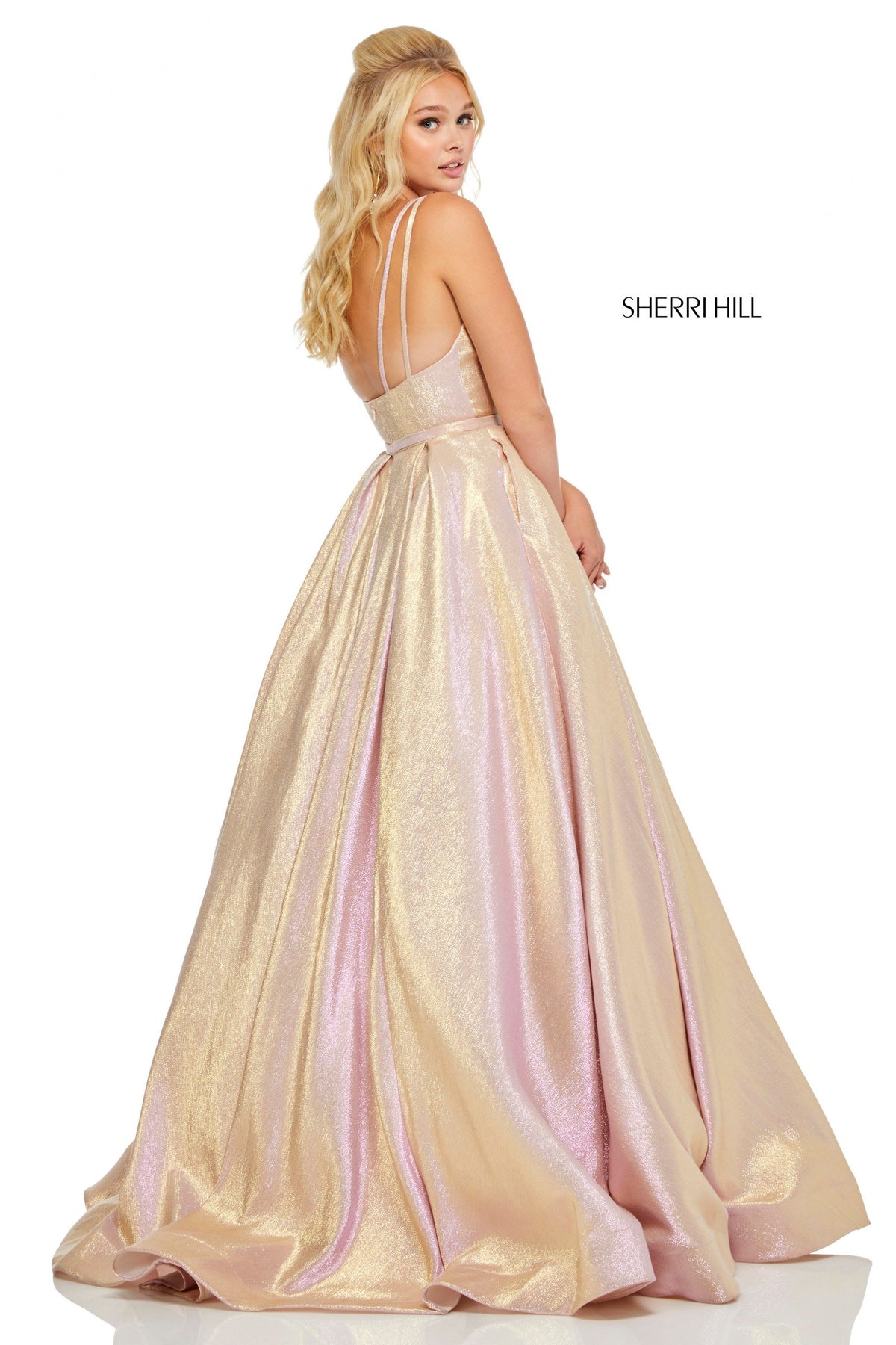 Sherri Hill 52755 glitter V-neck ball gown