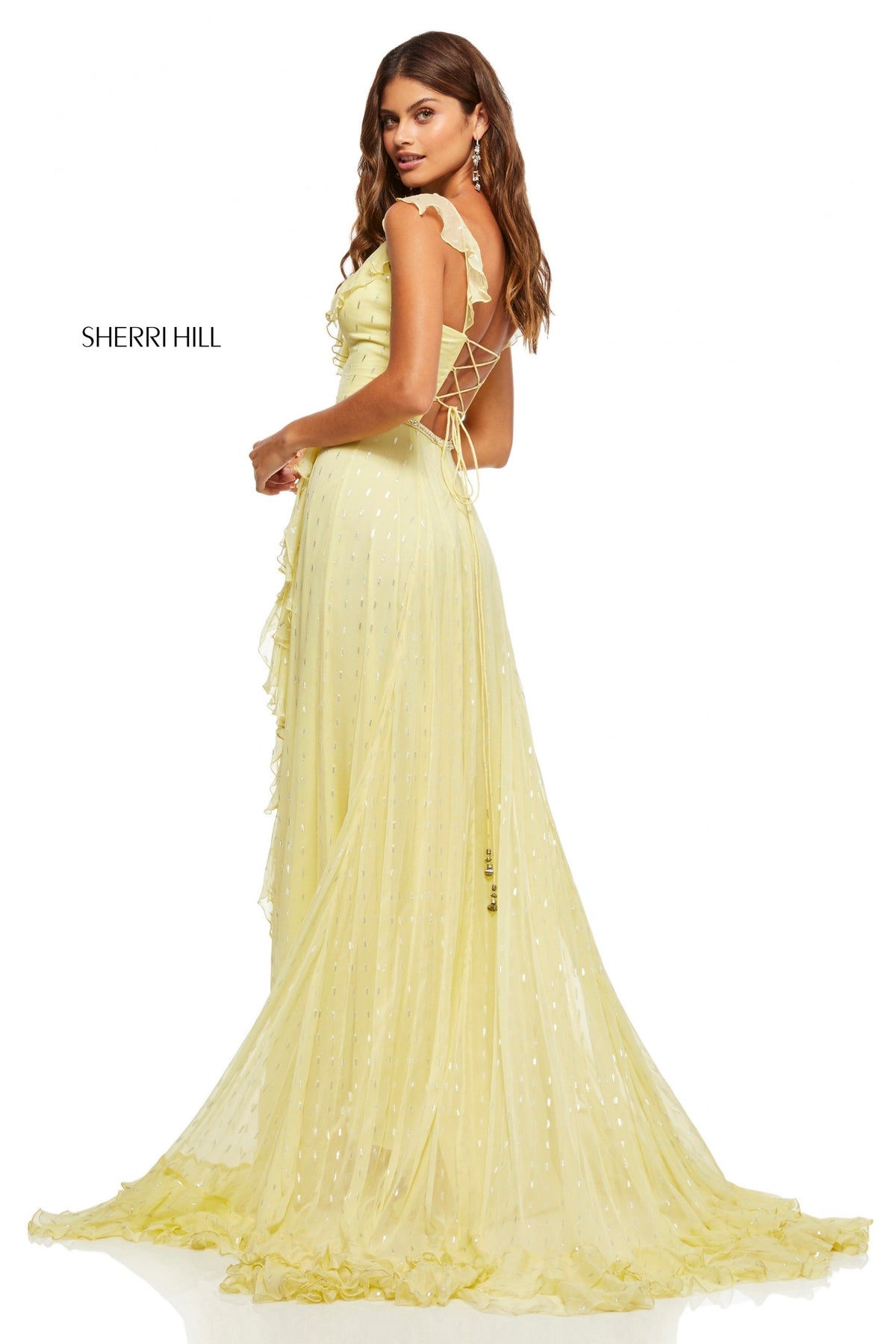 Sherri Hill 52643 chiffon metallic print dress