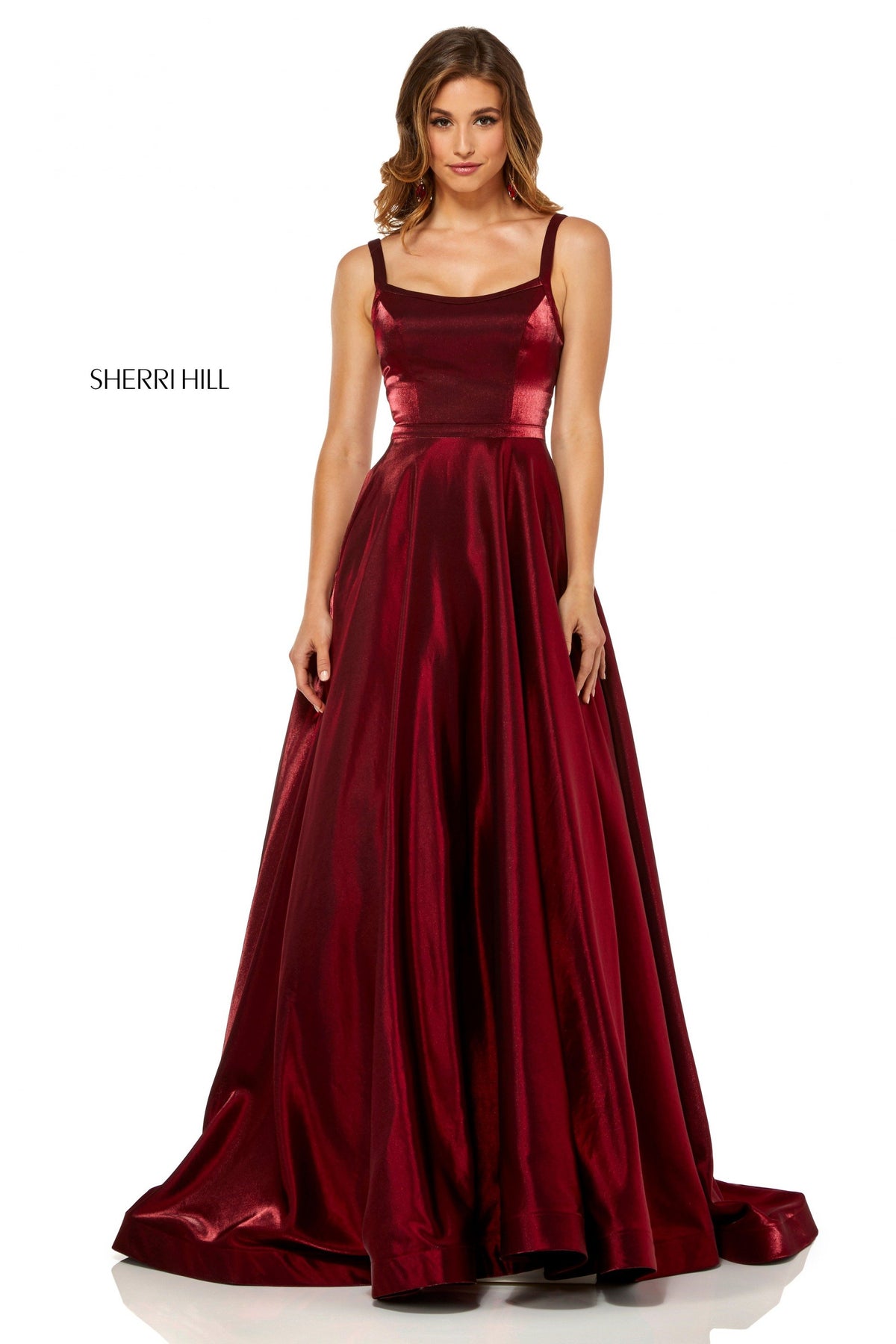 Sherri Hill 52457 cross dyed shimmer A-line gown