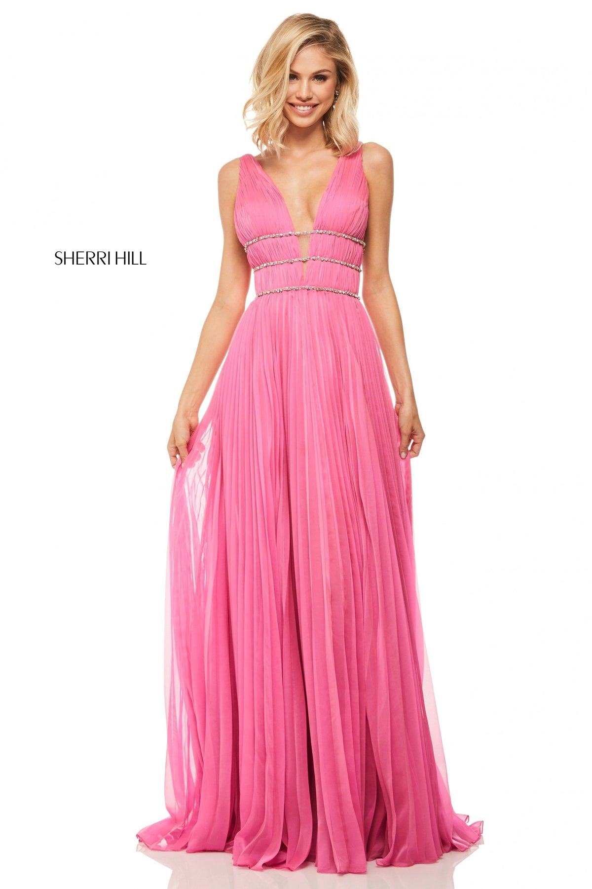 Sherri Hill 52593 chiffon grecian style gown