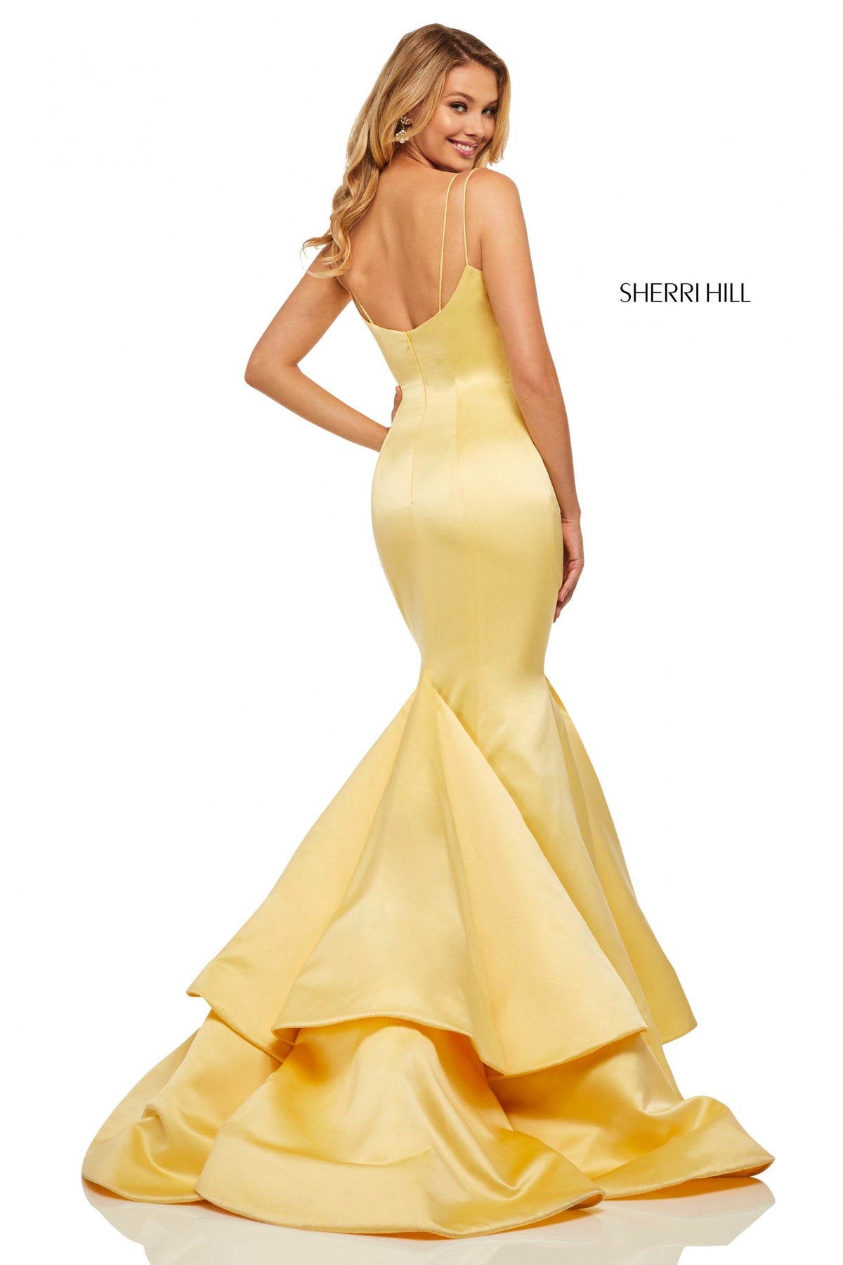 Sherri Hill 52721 mikado mermaid gown with pleated bust