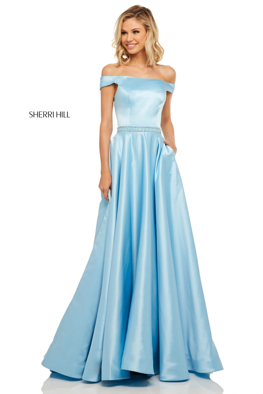 Sherri Hill style 52332 in black, Satin A-Line Gown