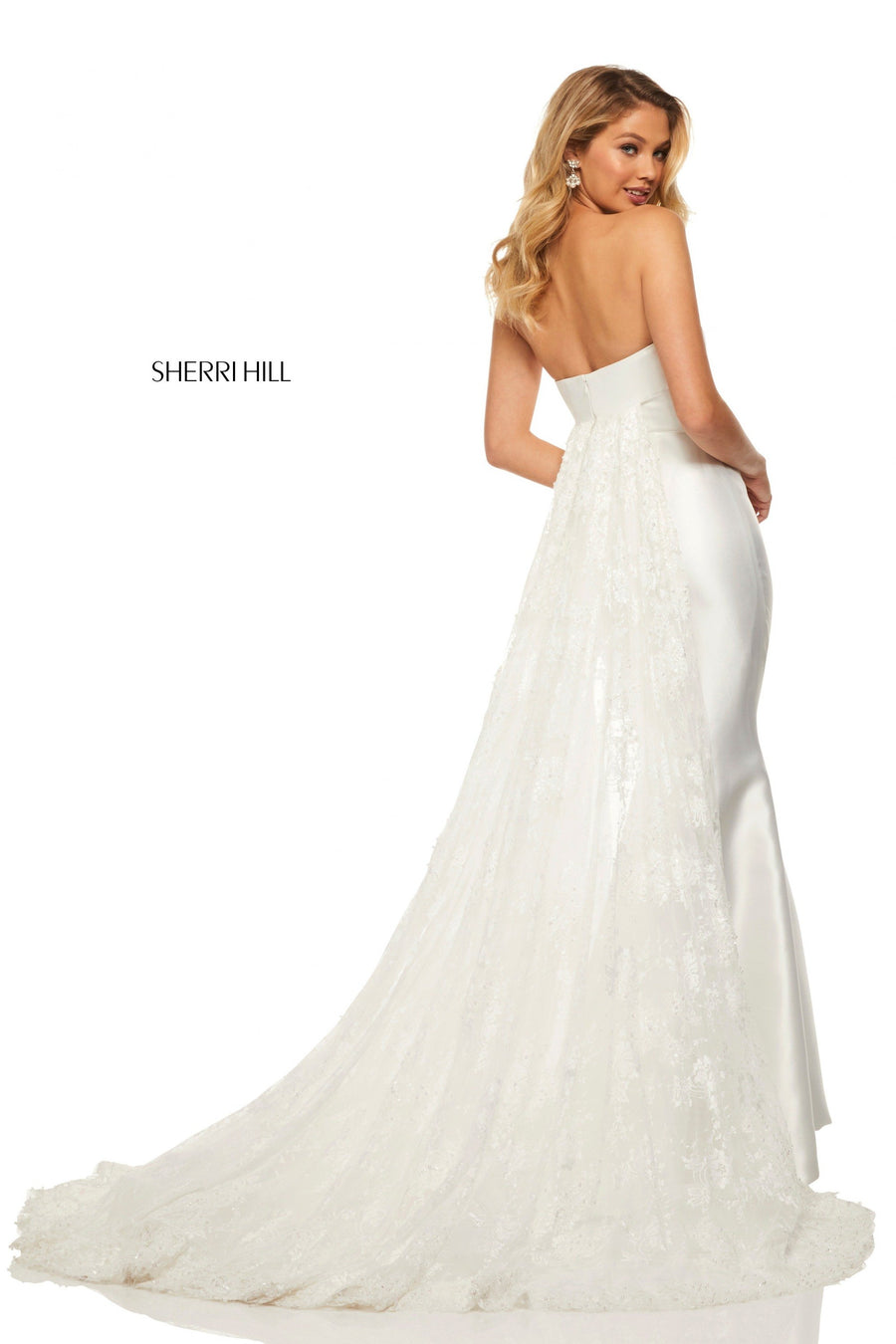 Sherri Hill style 52594 in ivory, Strapless Mikado Mermaid Gown