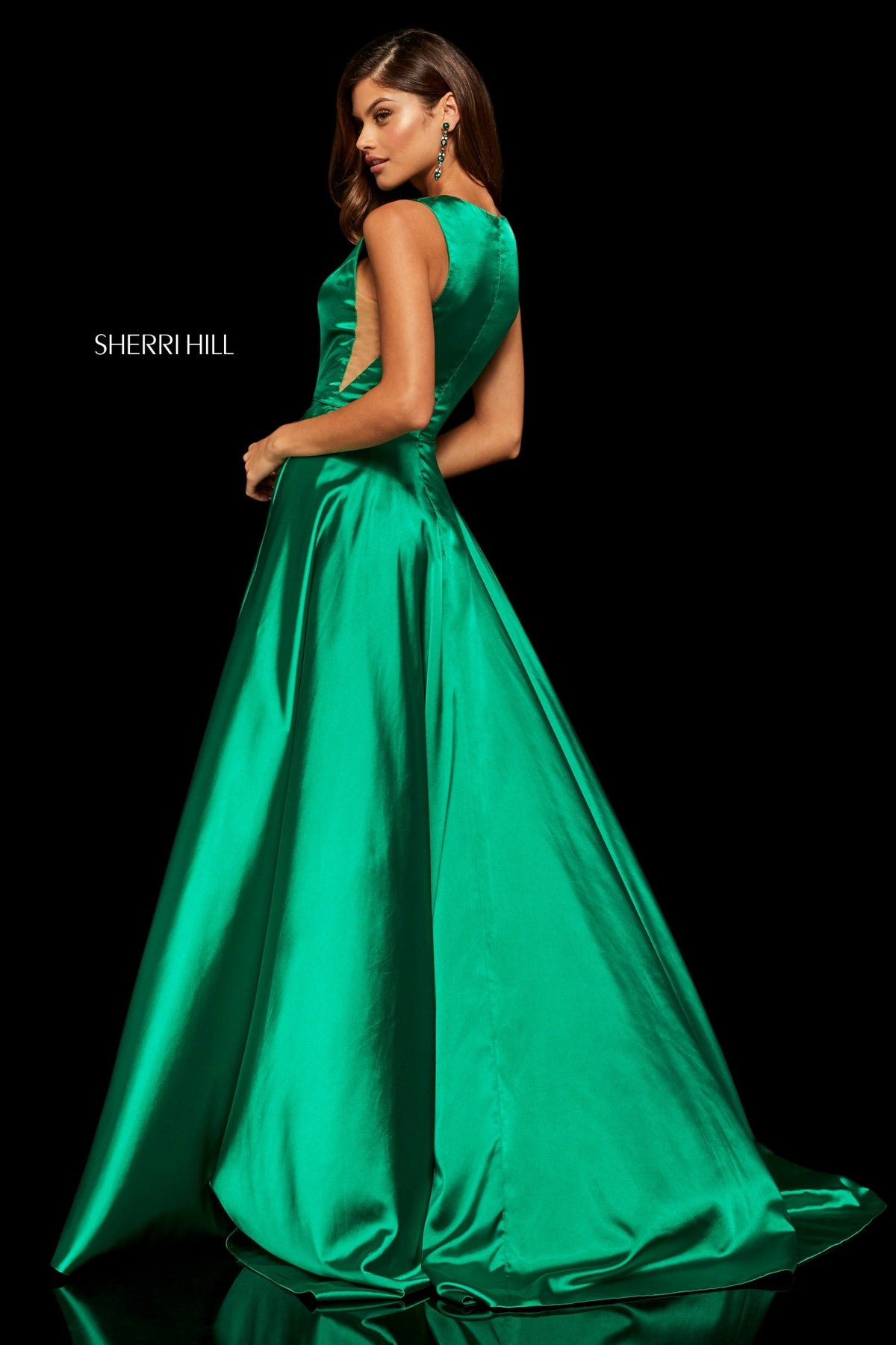 Sherri Hill 52407 silk charmeuse gown with high neck