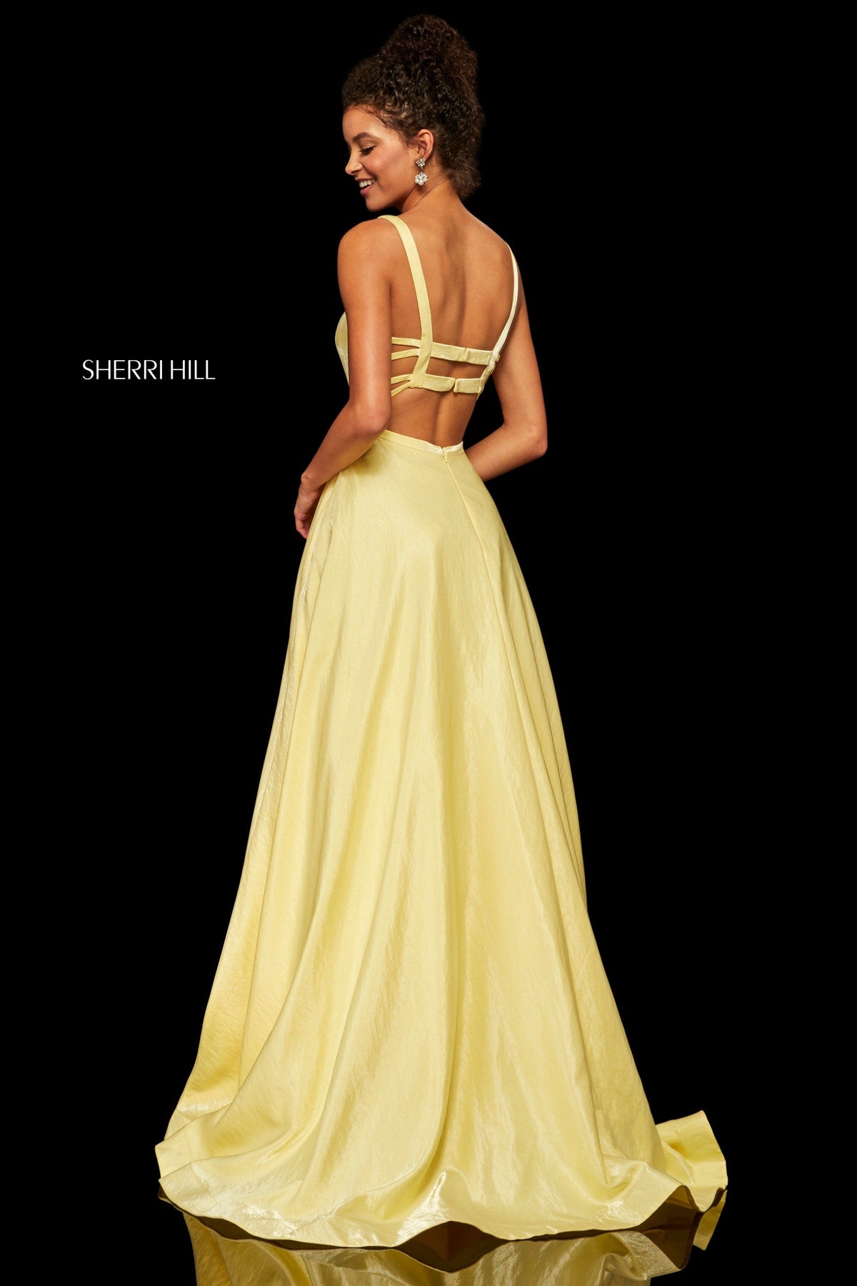 Sherri Hill 52457 cross dyed shimmer A-line gown