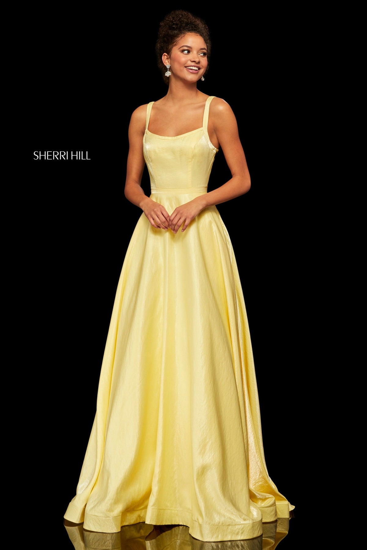 Sherri Hill 52457 cross dyed shimmer A-line gown