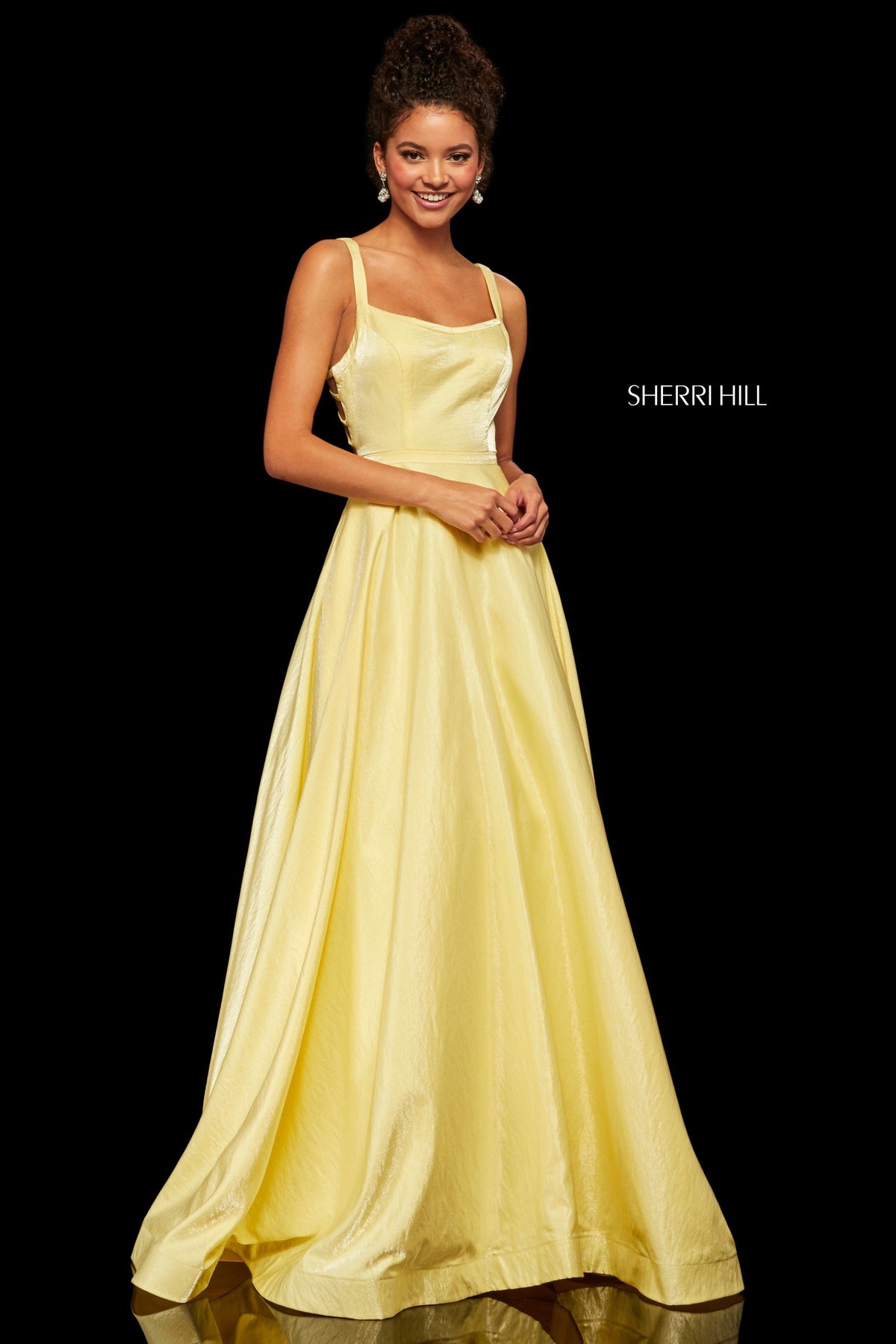 Sherri Hill 52457 cross dyed shimmer A-line gown