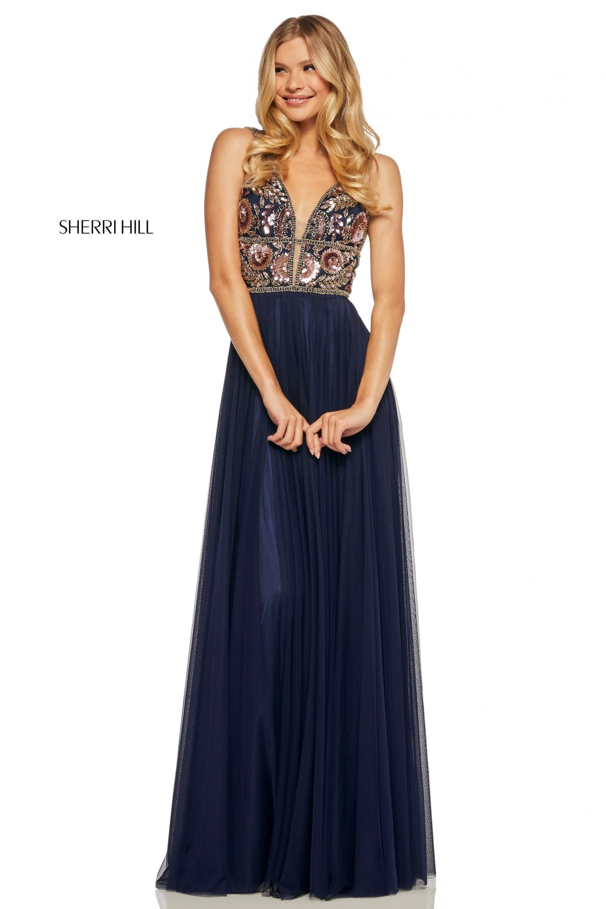 Sherri Hill 52473 gathered chiffon skirt