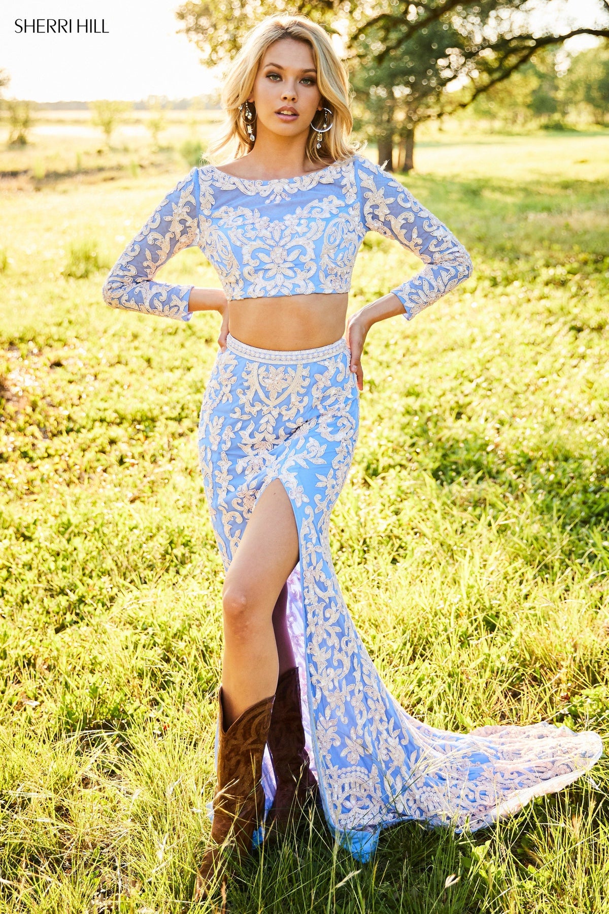 Sherri Hill 52459 beaded two-piece gown