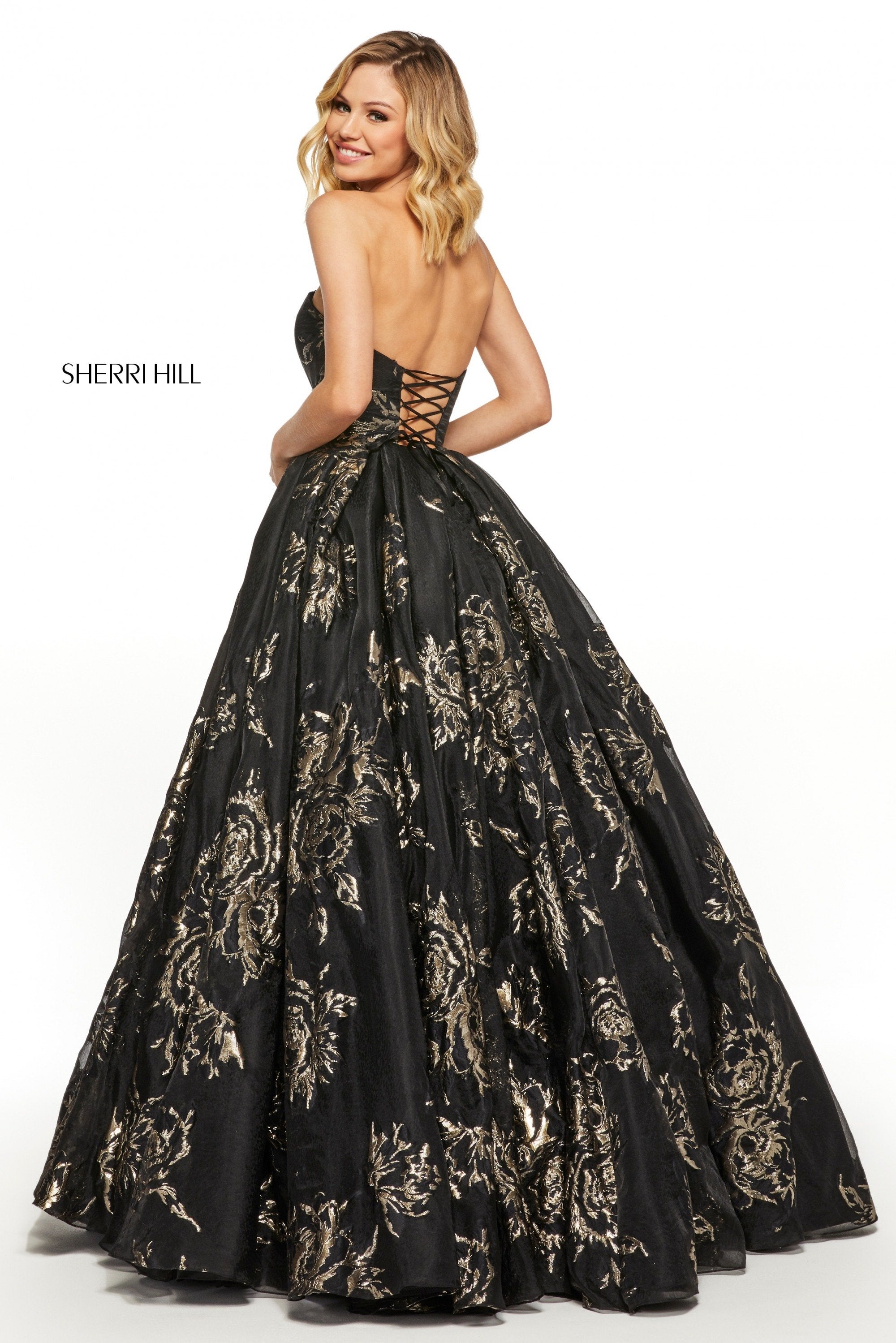 Sherri Hill 52952 | Metallic Print Ball Gown