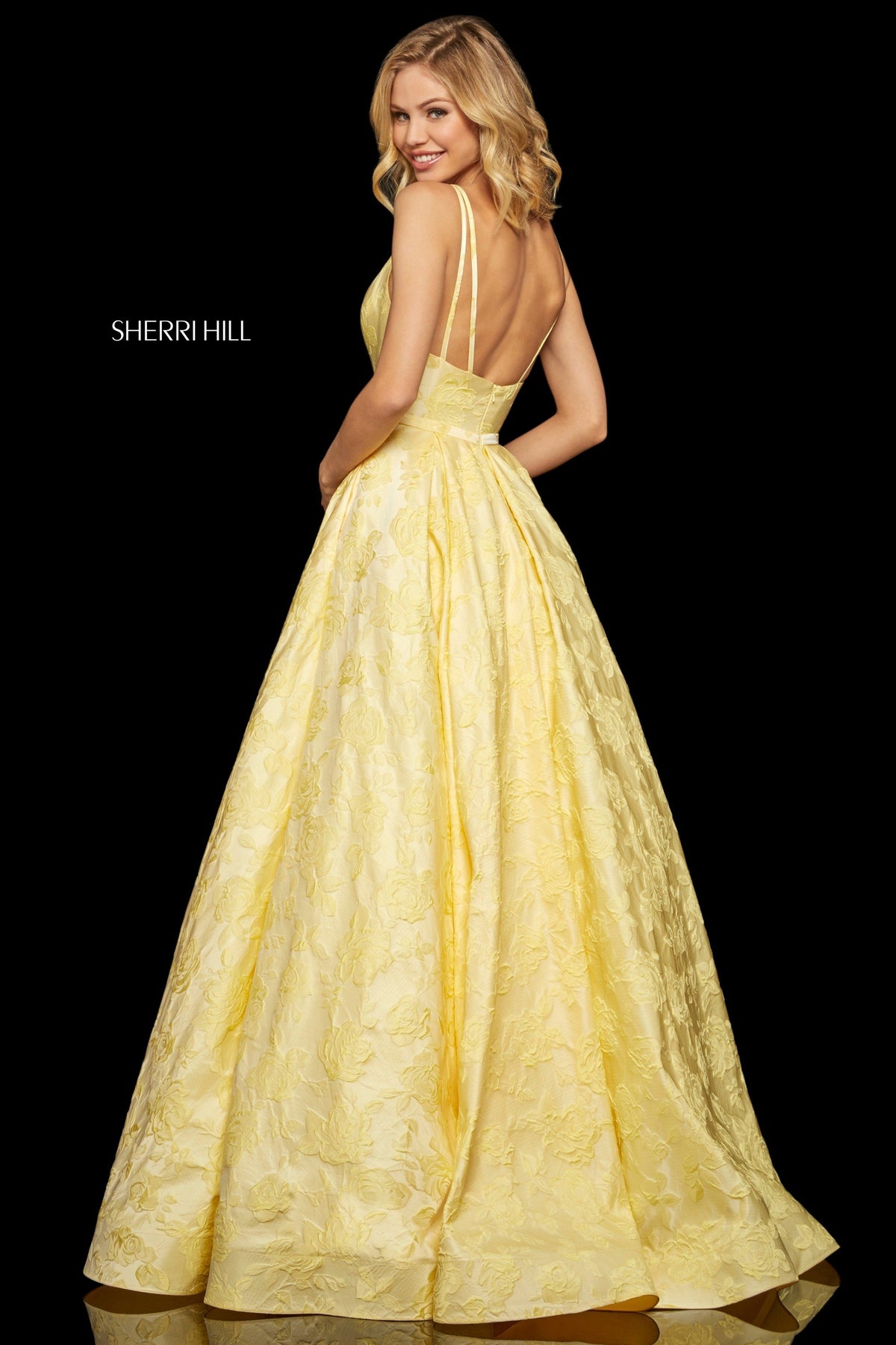 Sherri Hill 52953 brocade A-line gown
