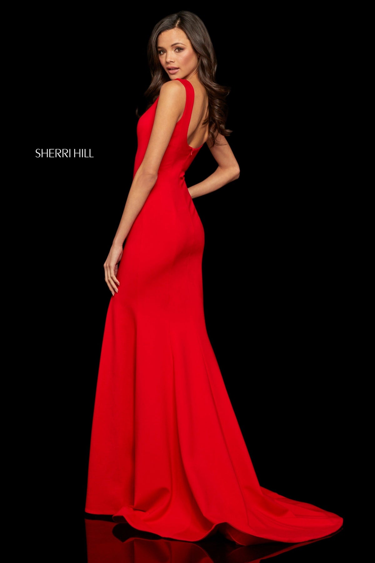 Sherri Hill 52962 scuba dress with tank style neckline