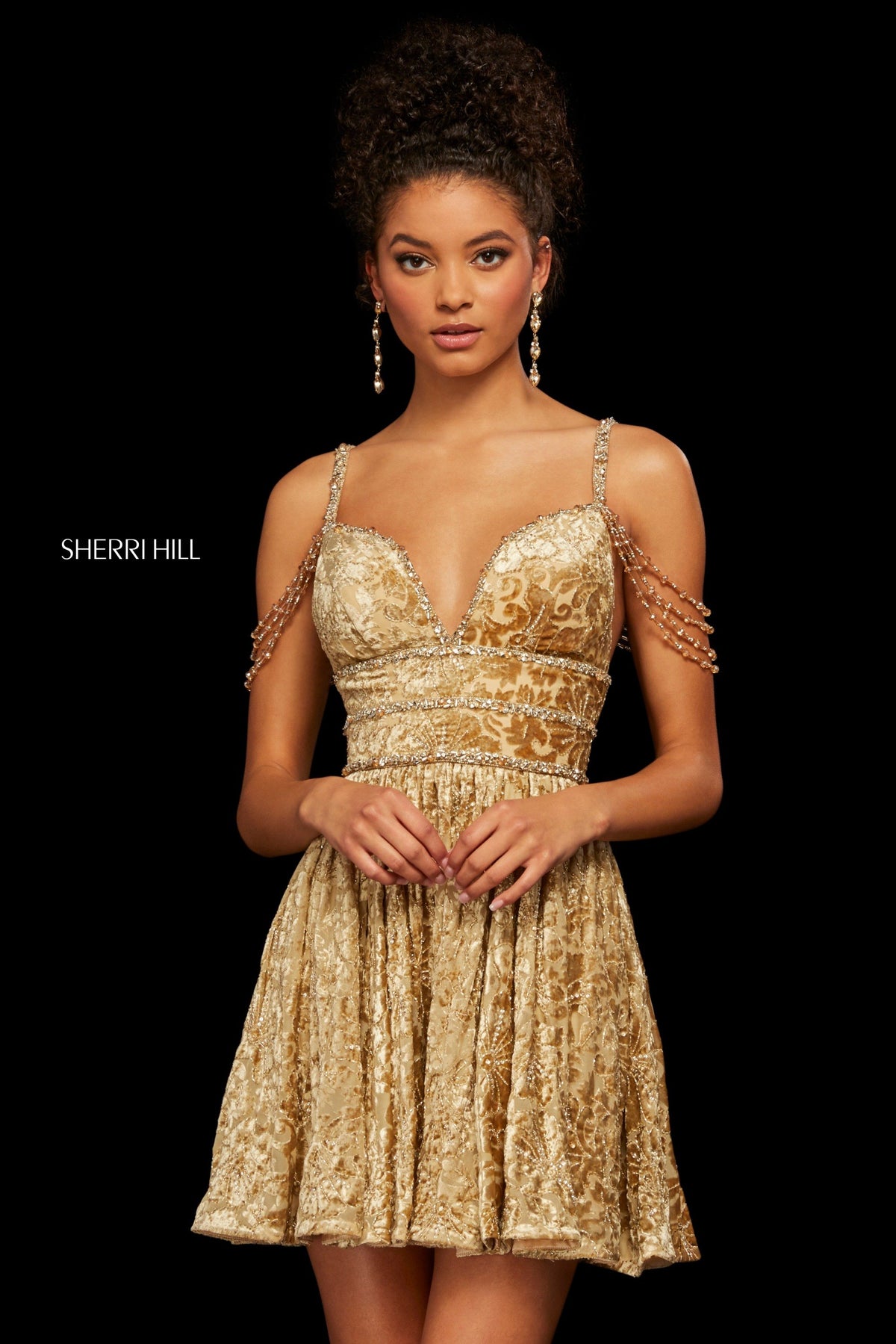 Sherri Hill 53065 burn out velvet cocktail dress