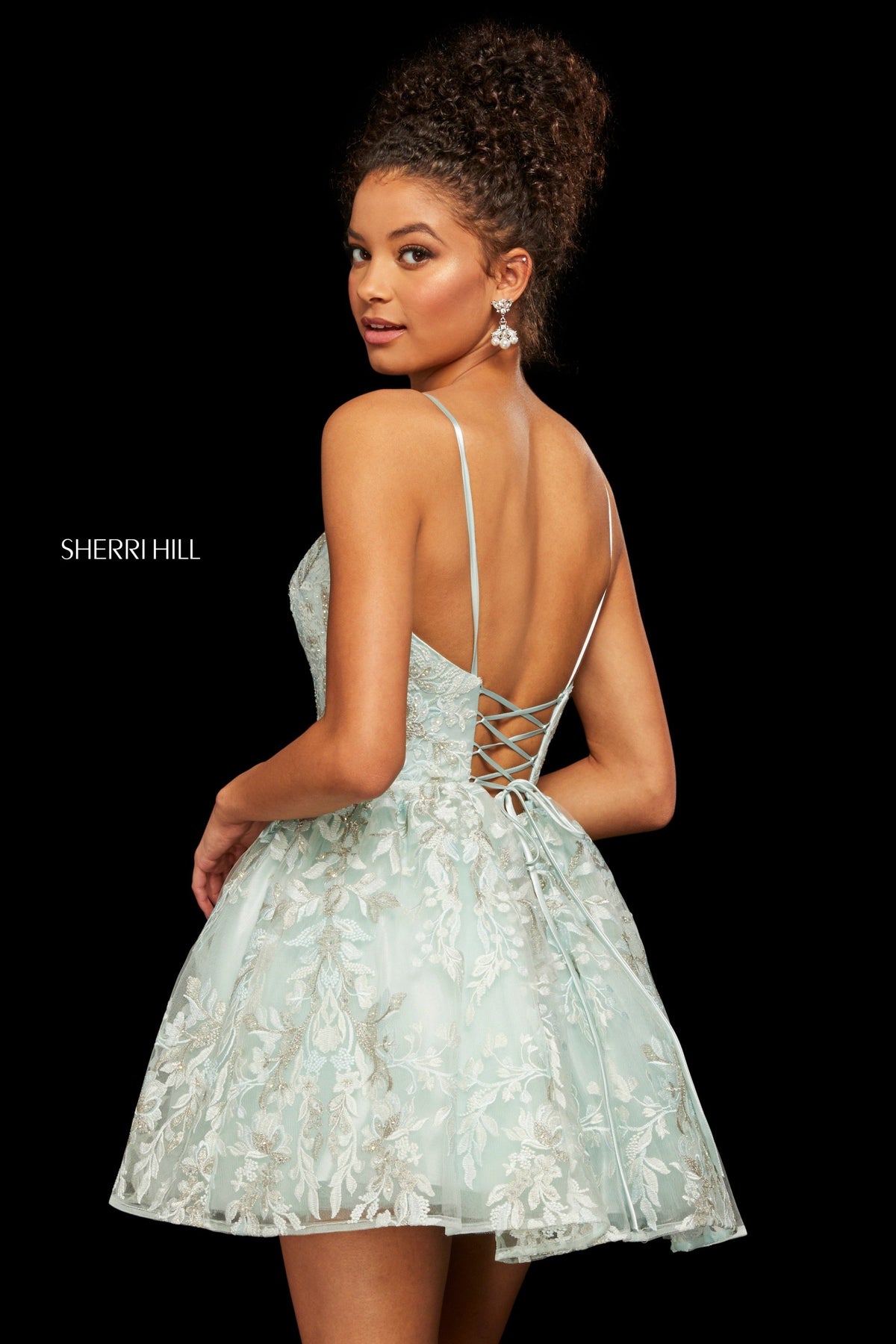 Sherri Hill 53074 embroidered A-line cocktail dress