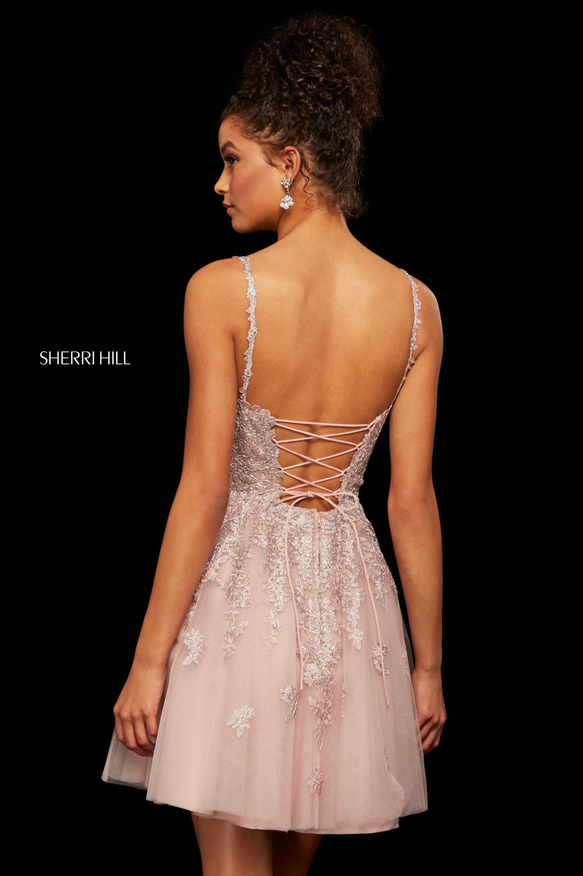Sherri Hill 53098 lace and tulle A-line cocktail dress