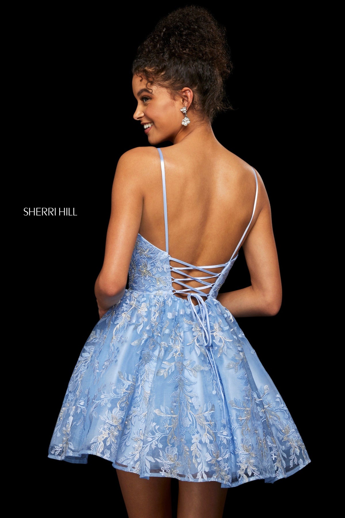 Sherri Hill 53074 embroidered A-line cocktail dress