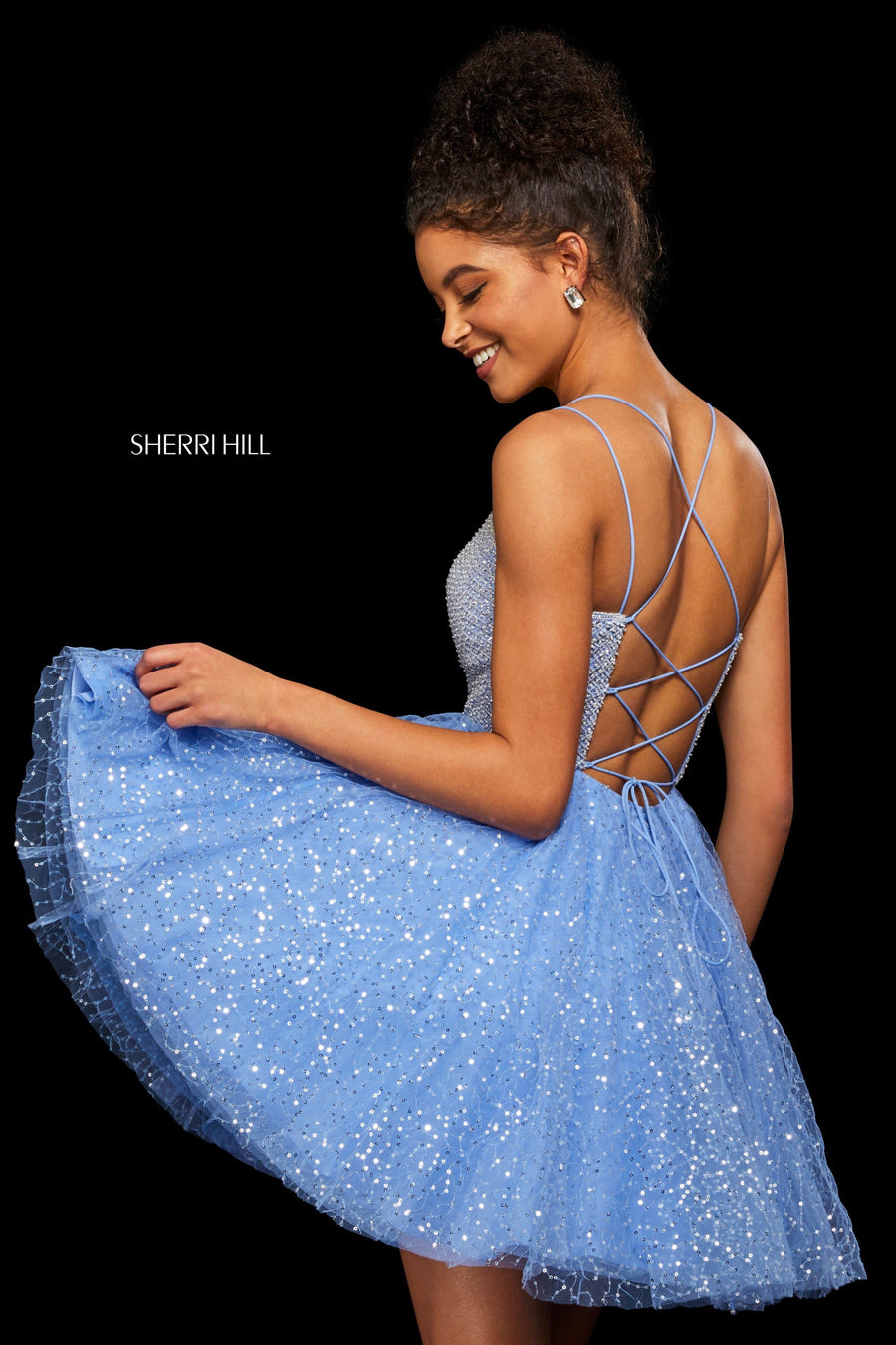 Sherri Hill style 53146 in light blue, A-Line Cocktail Dress