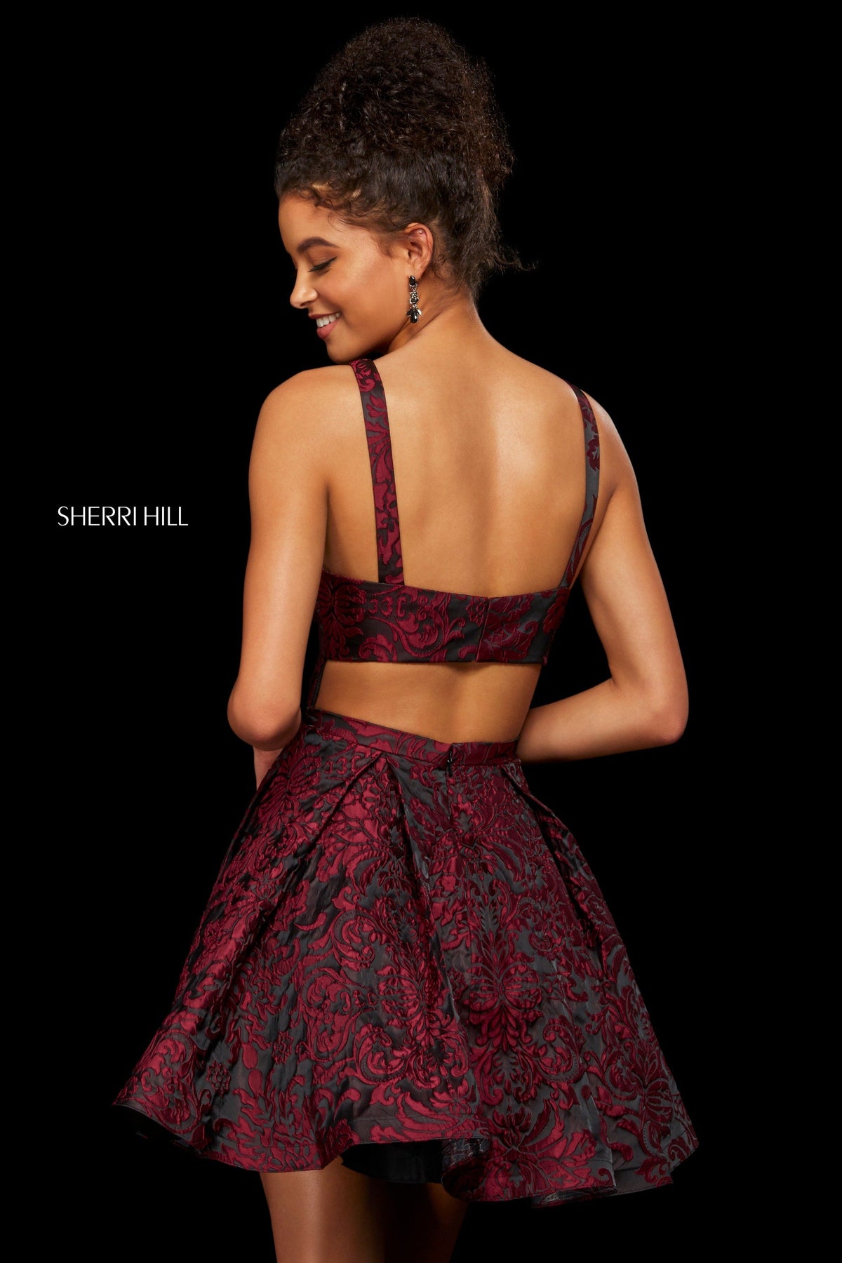 Sherri Hill 52982 brocade A-line cocktail dress