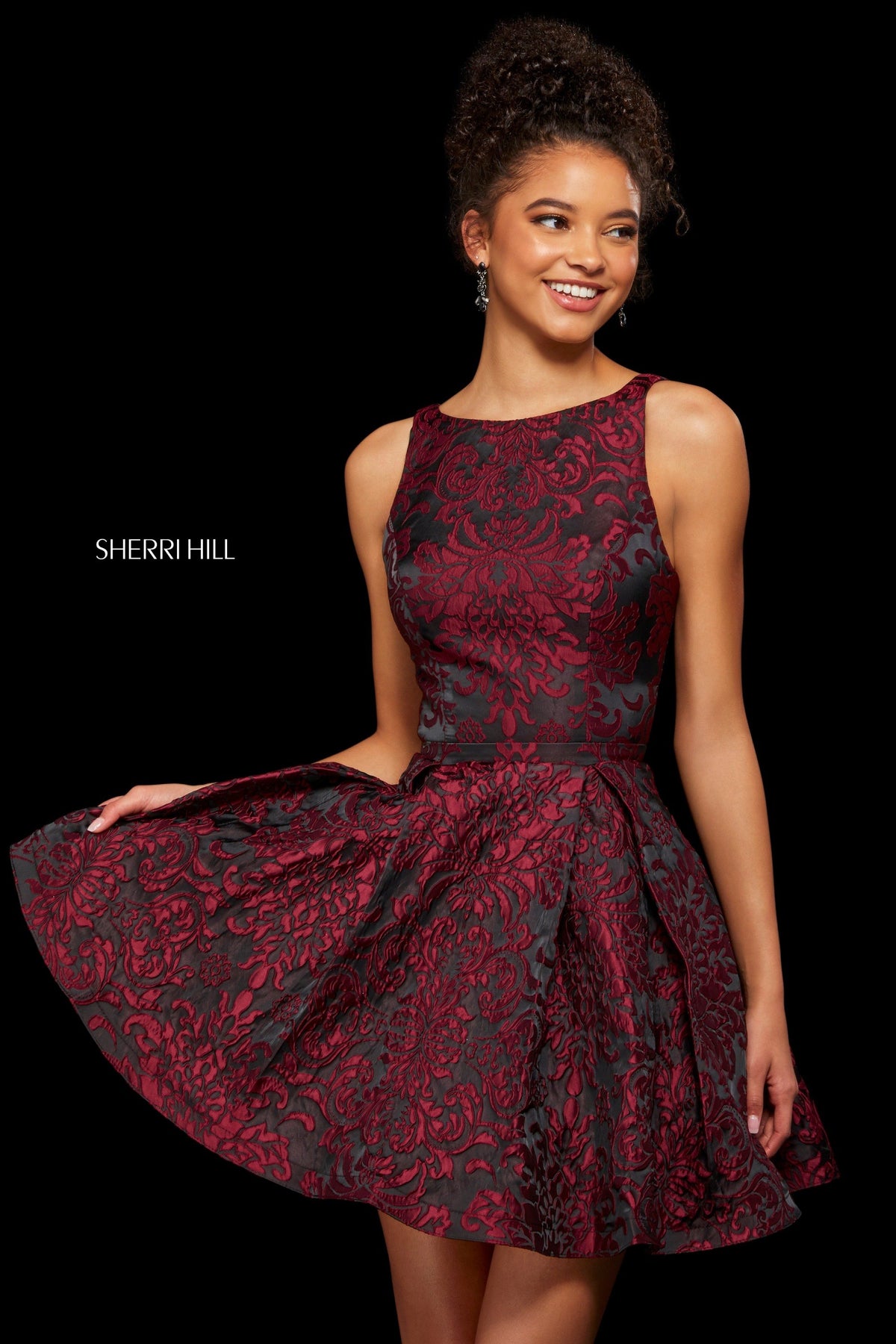 Sherri Hill 52982 brocade A-line cocktail dress