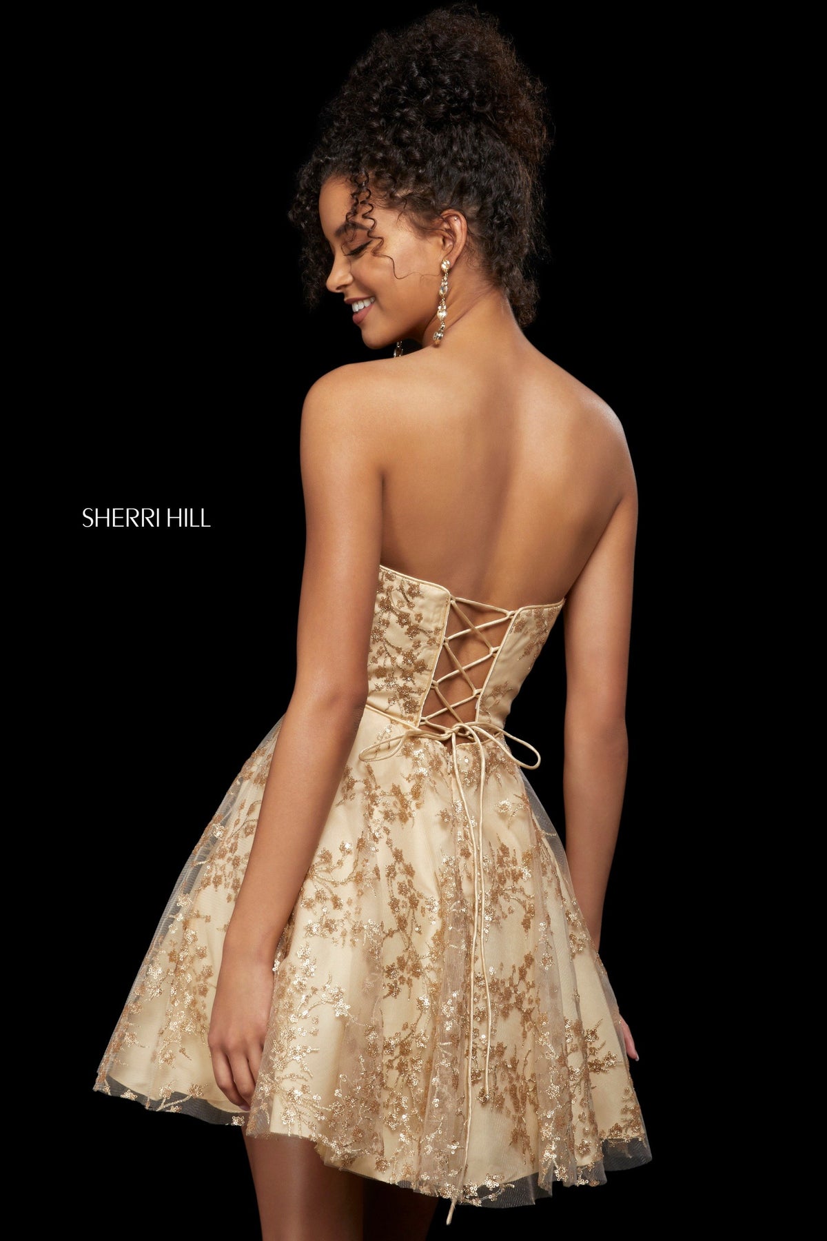 Sherri Hill 53181 strapless A-line cocktail dress