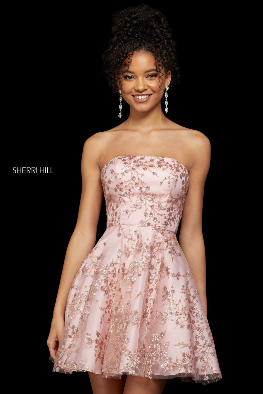 Sherri Hill style 53181 in black, Strapless A-Line Cocktail Dress