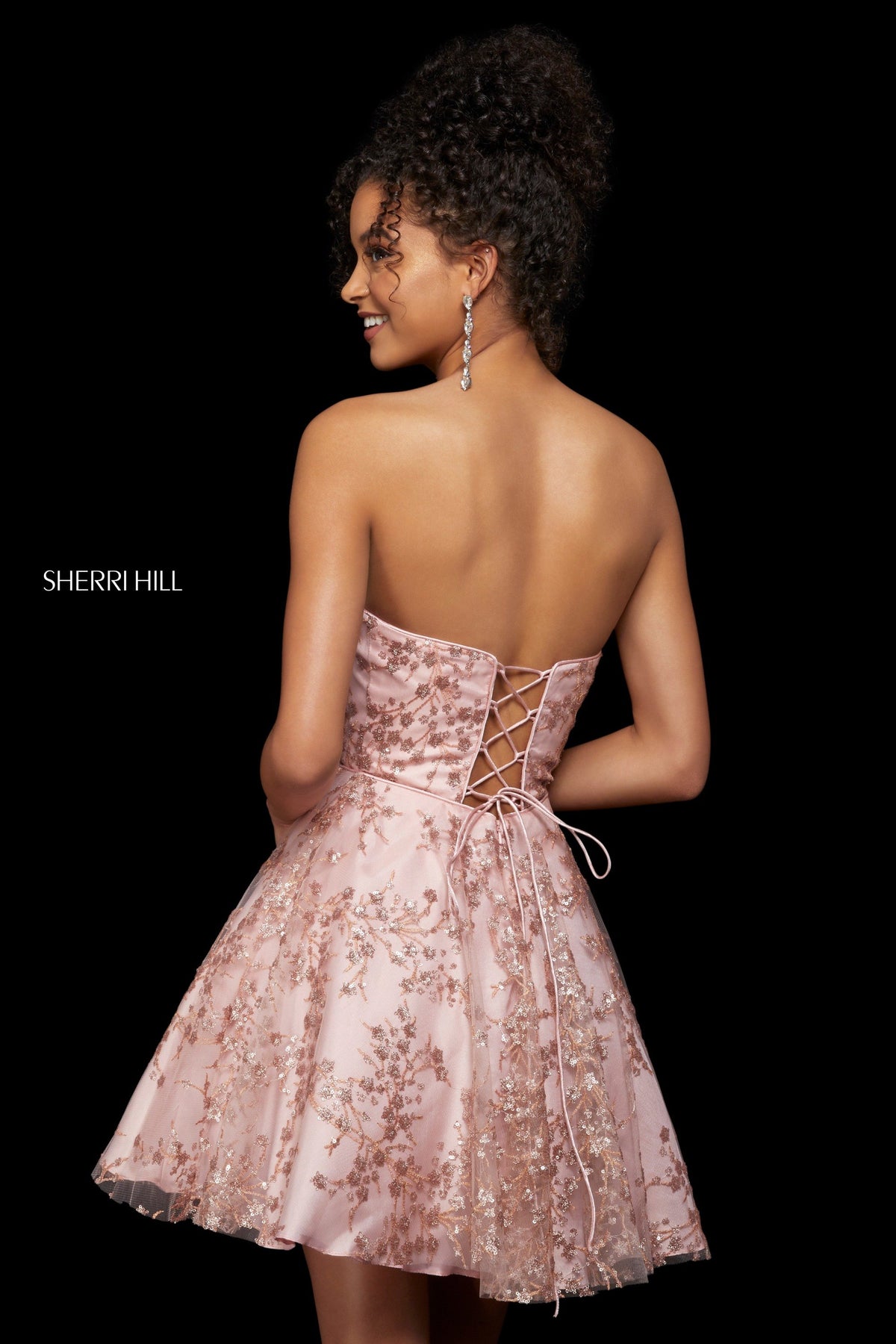 Sherri Hill 53181 strapless A-line cocktail dress