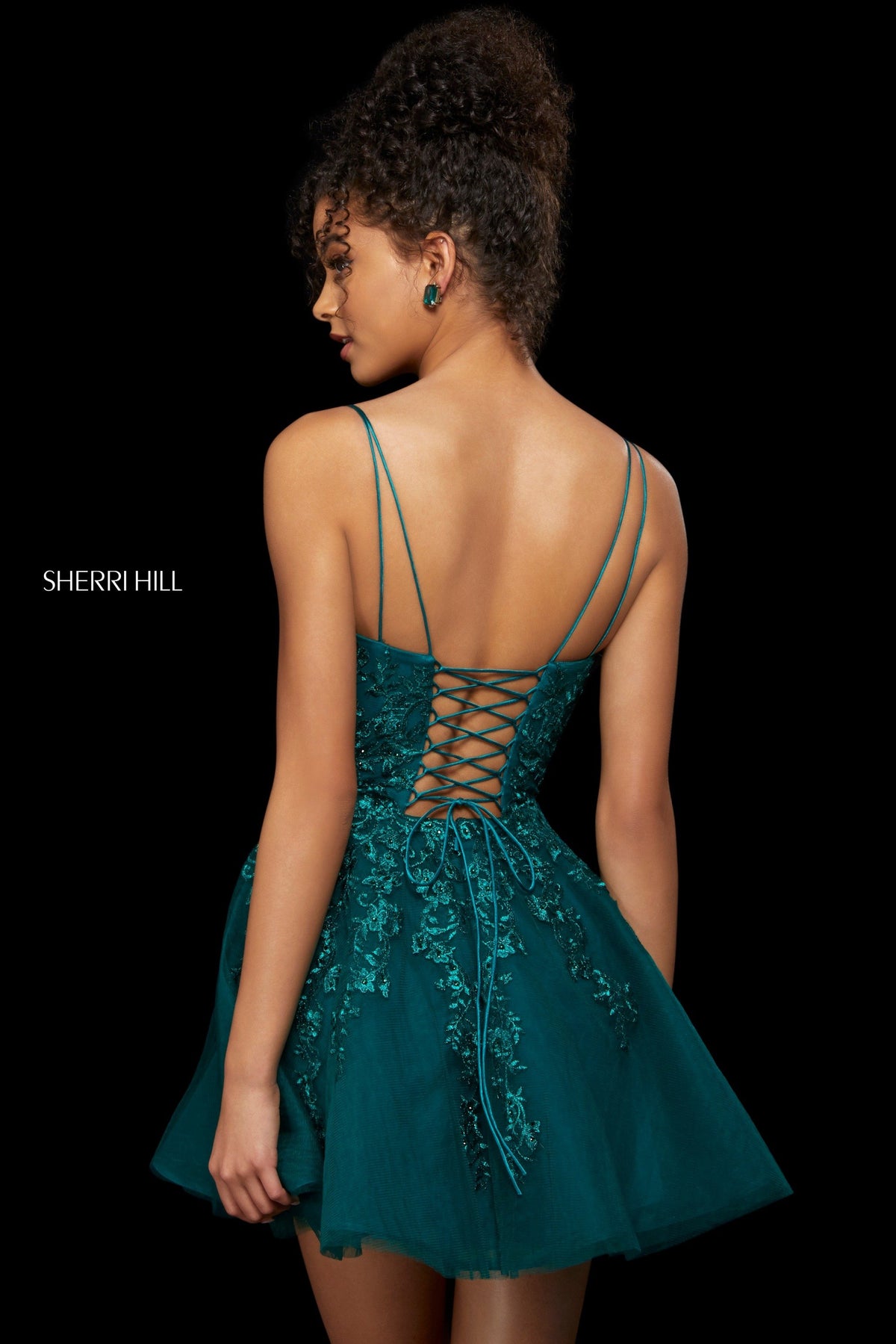 Sherri Hill 53157 lace and tulle cocktail dress