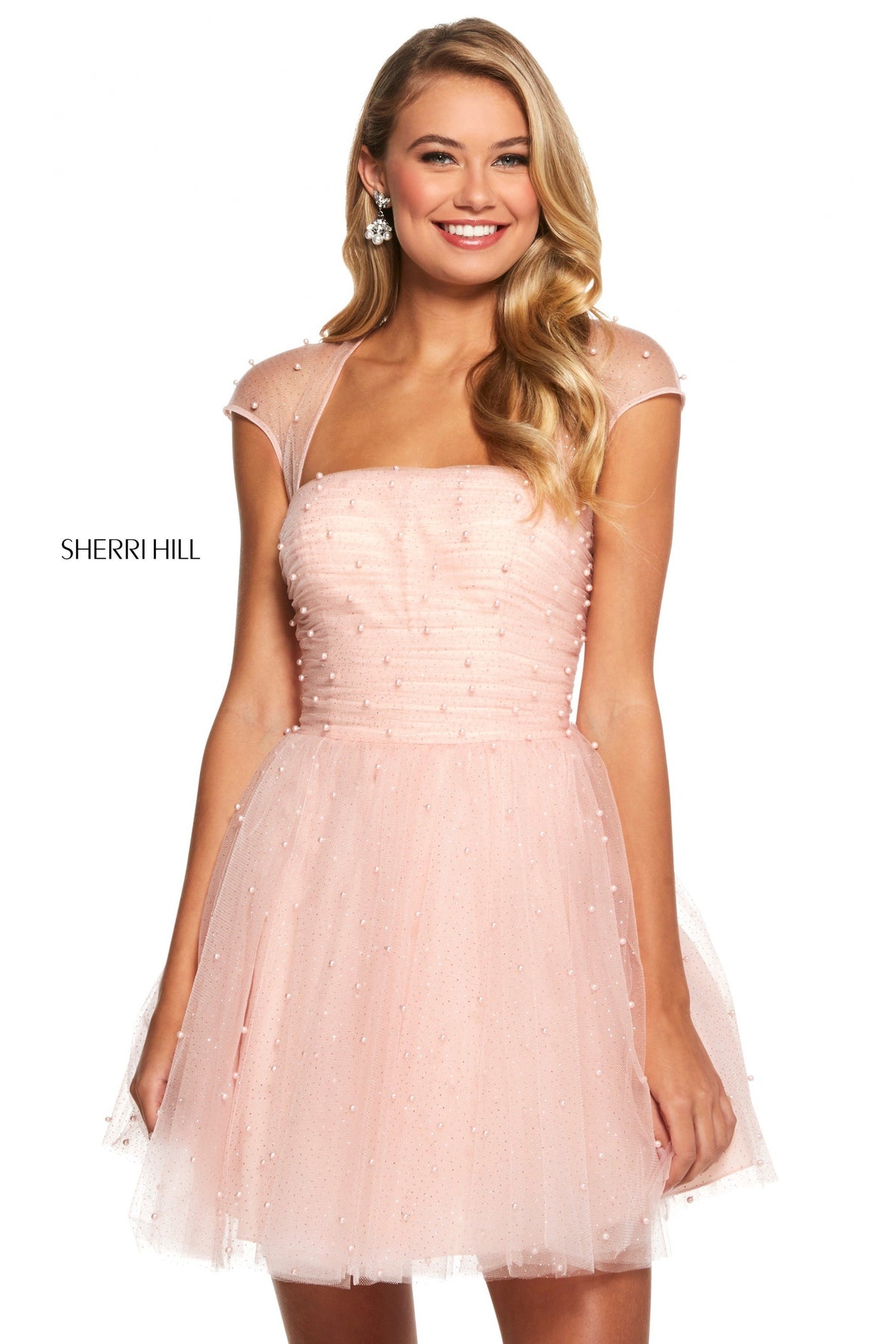 Sherri Hill 53077 glitter tulle cocktail dress