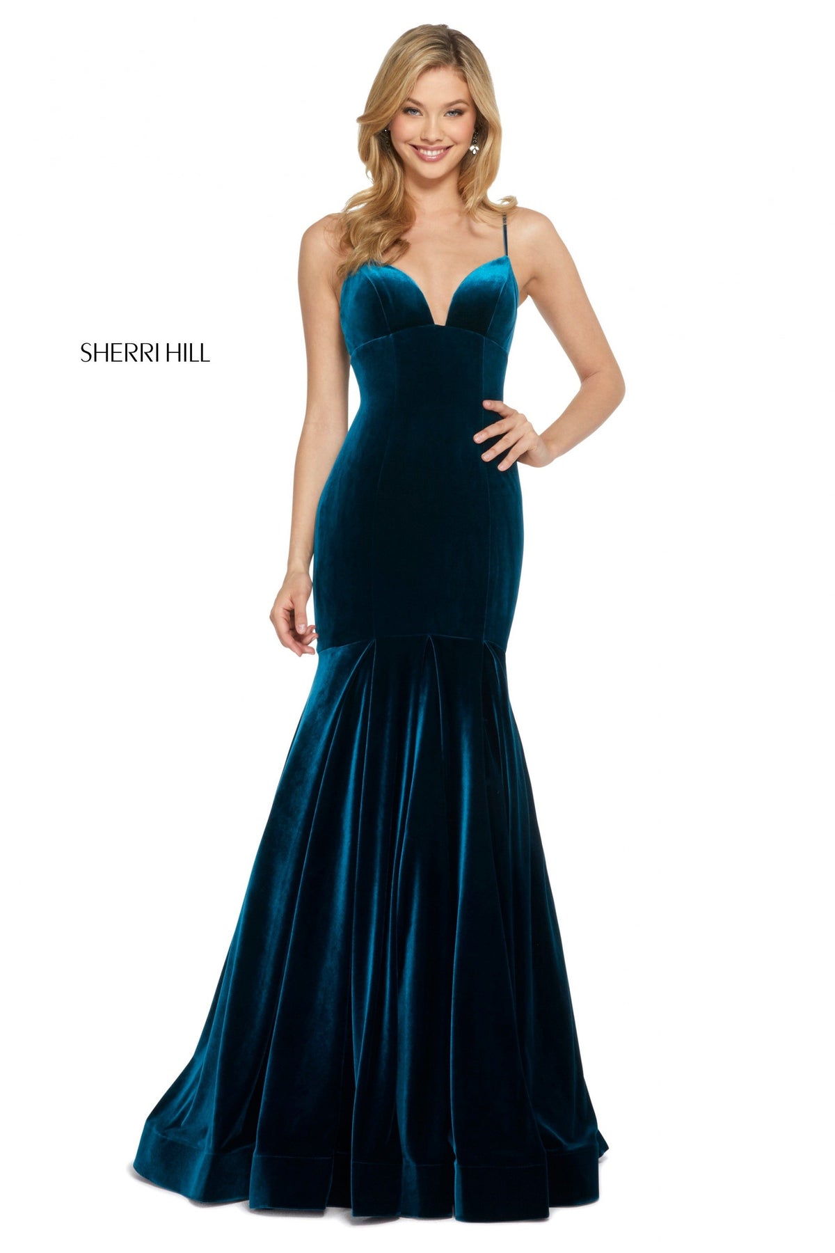 Sherri Hill 53137 velvet mermaid gown