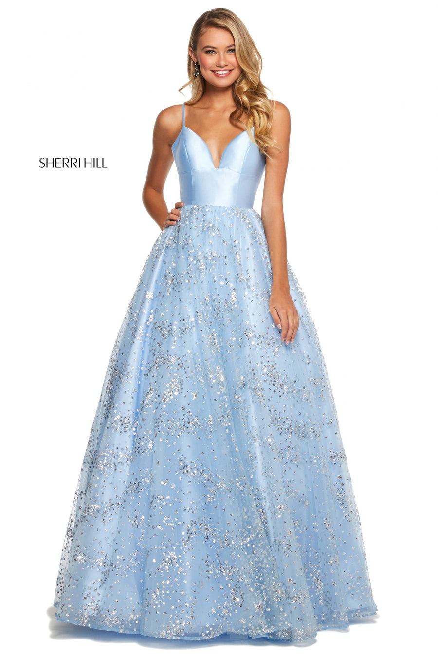 Sherri Hill style 53177 in black, Sequins Tulle Ballgown