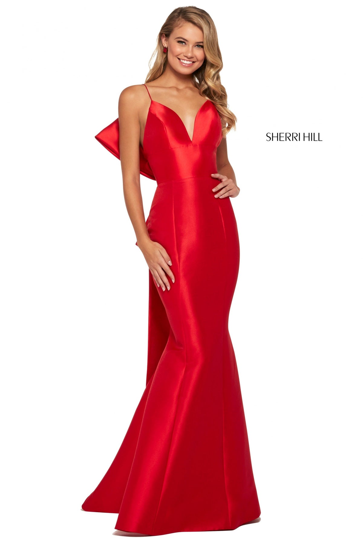 Sherri Hill 53336 mikado gown in red