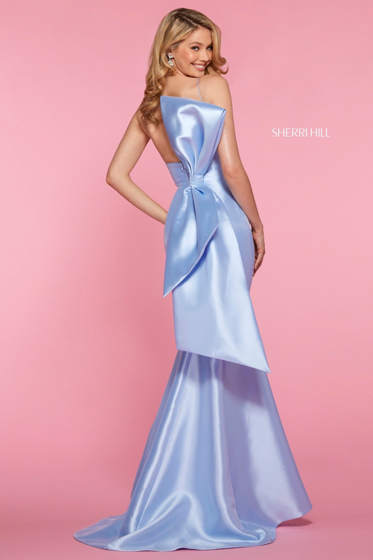 Sherri Hill 53336 mikado gown in light blue