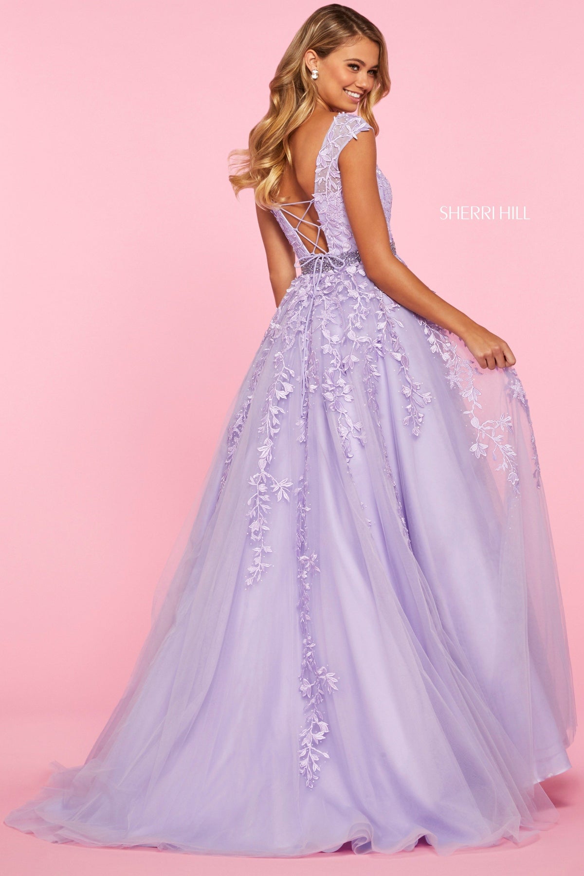 Sherri Hill 53356 embroidered tulle ball gown