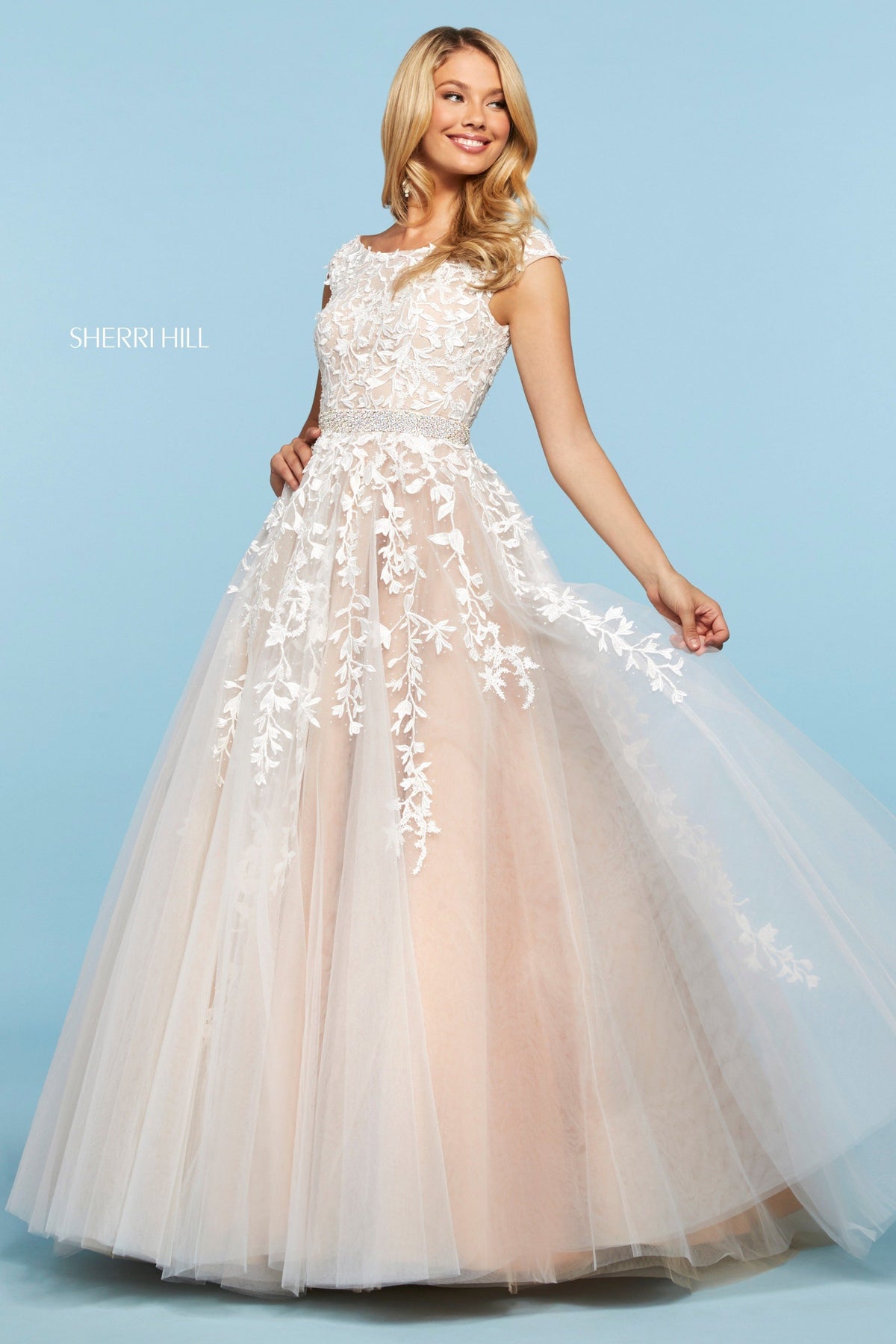 Sherri Hill 53356 embroidered tulle ball gown