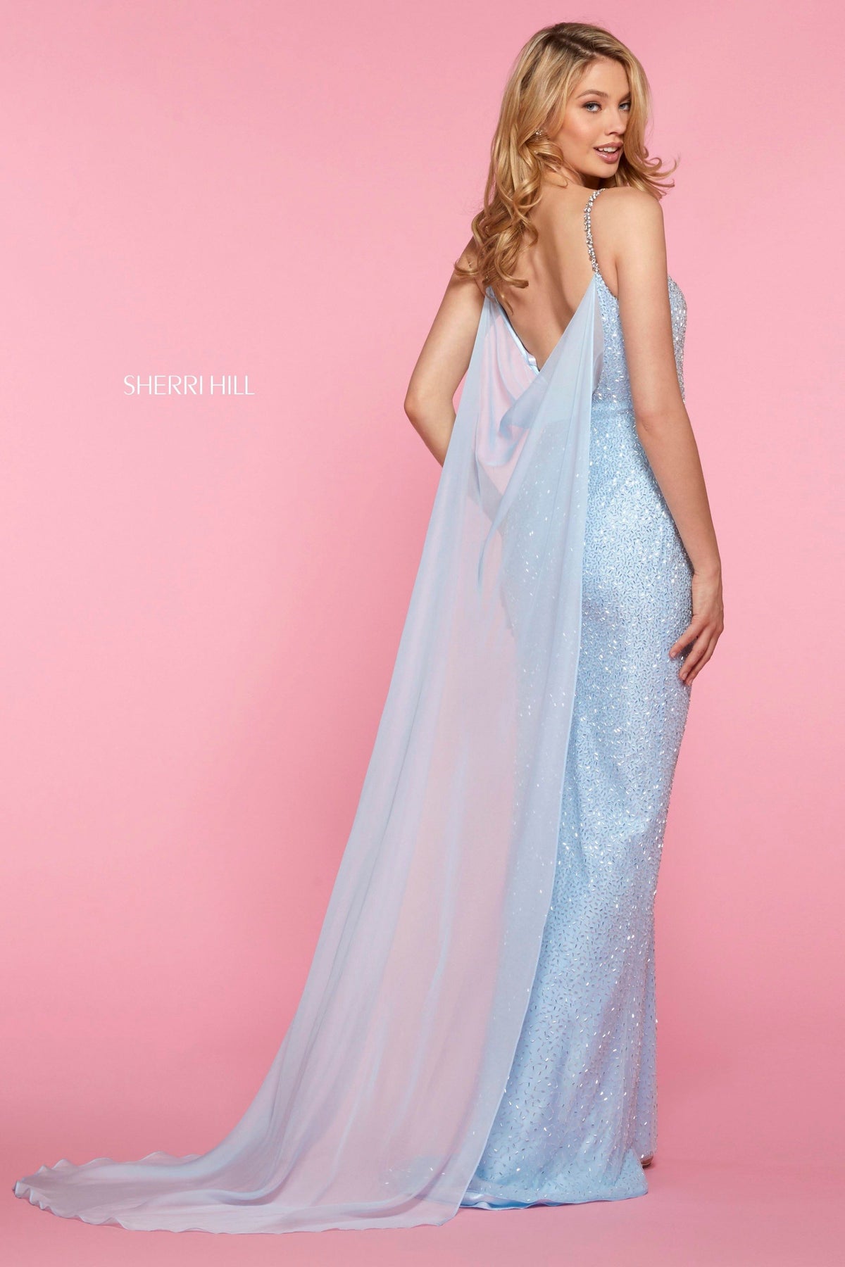 Sherri Hill 53494 bugle beaded fitted gown