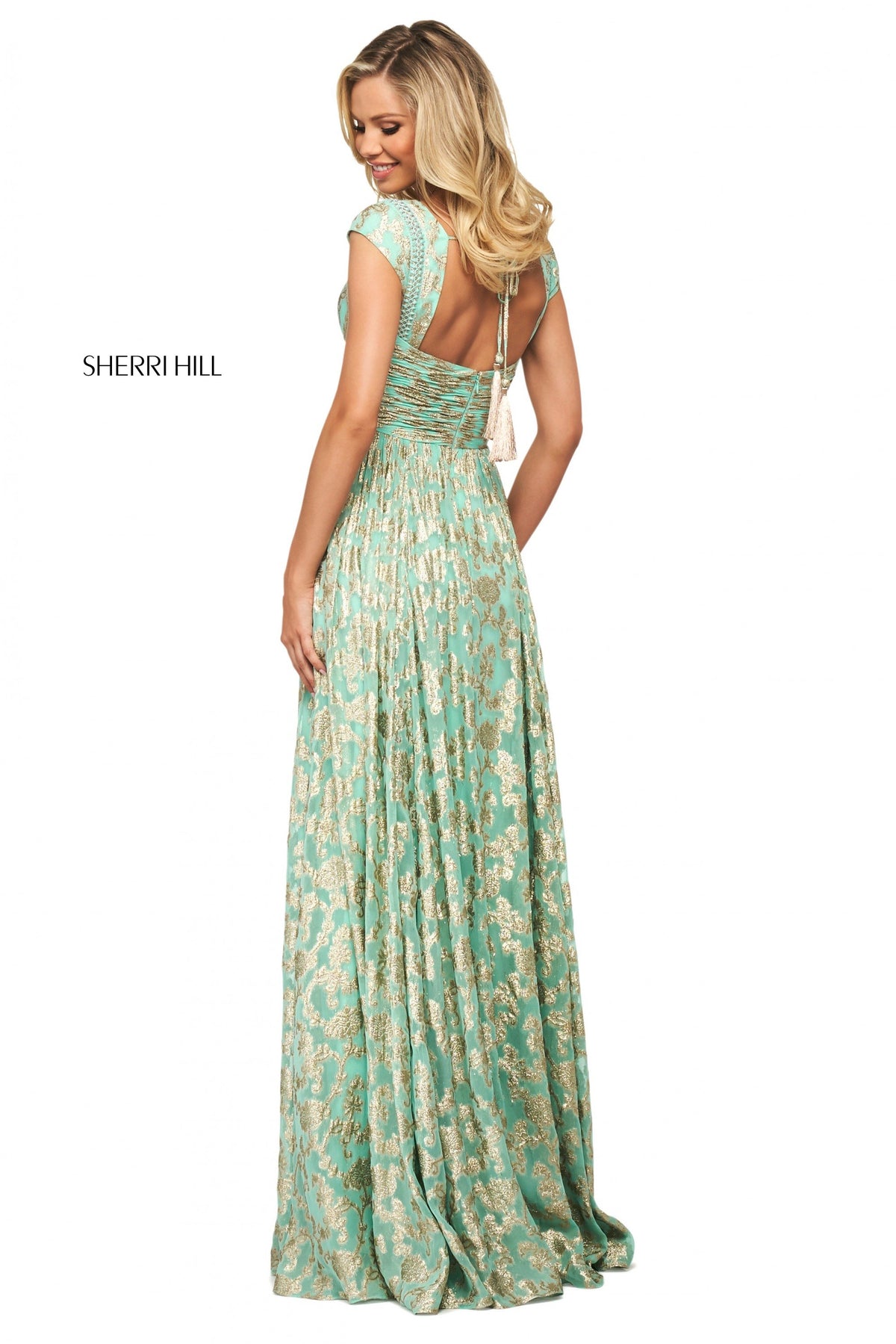 Sherri Hill 53348 metallic cross dyed gown