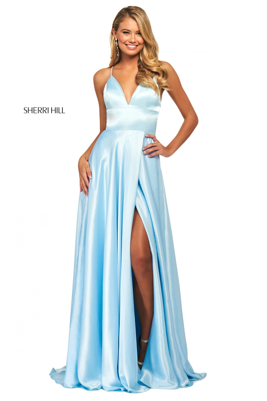Sherri Hill style 53498 in emerald, Charmeuse Gown